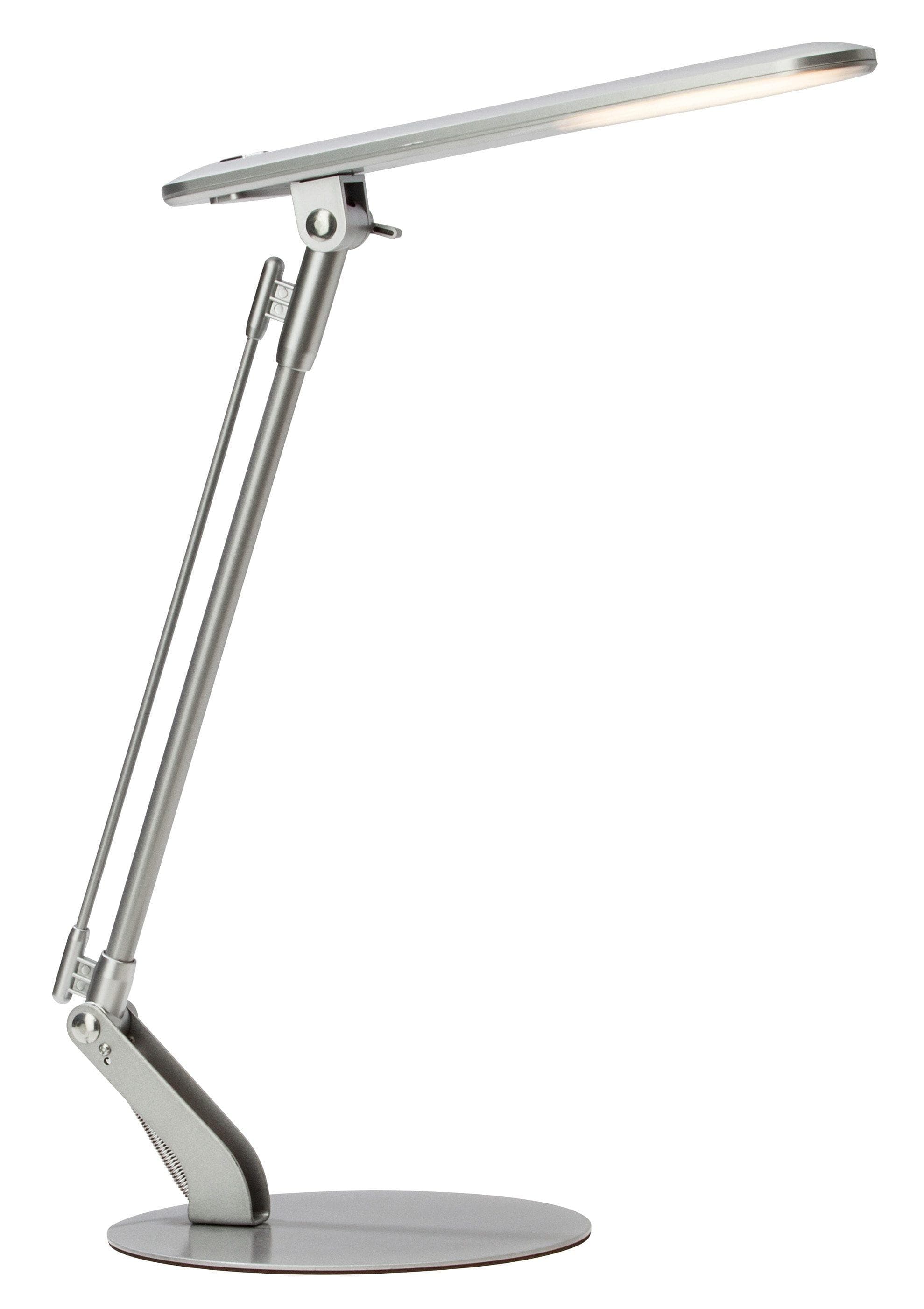Brilliant LED Schreibtischlampe Brendan - Metall, Silber, Höhenverstellbar