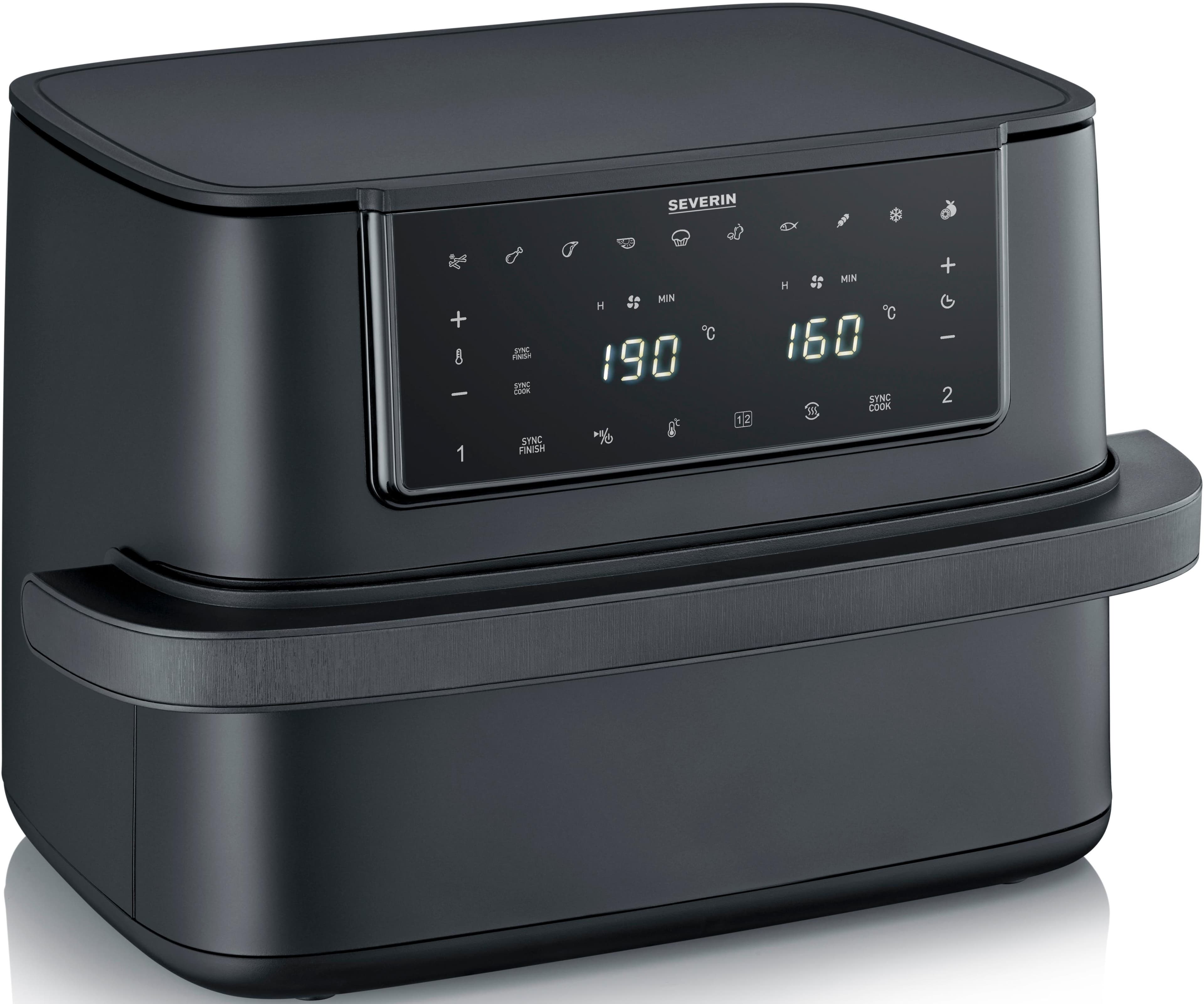 SEVERIN Heißluftfritteuse FR 2490 9 l Flex Max Dual Schwarz