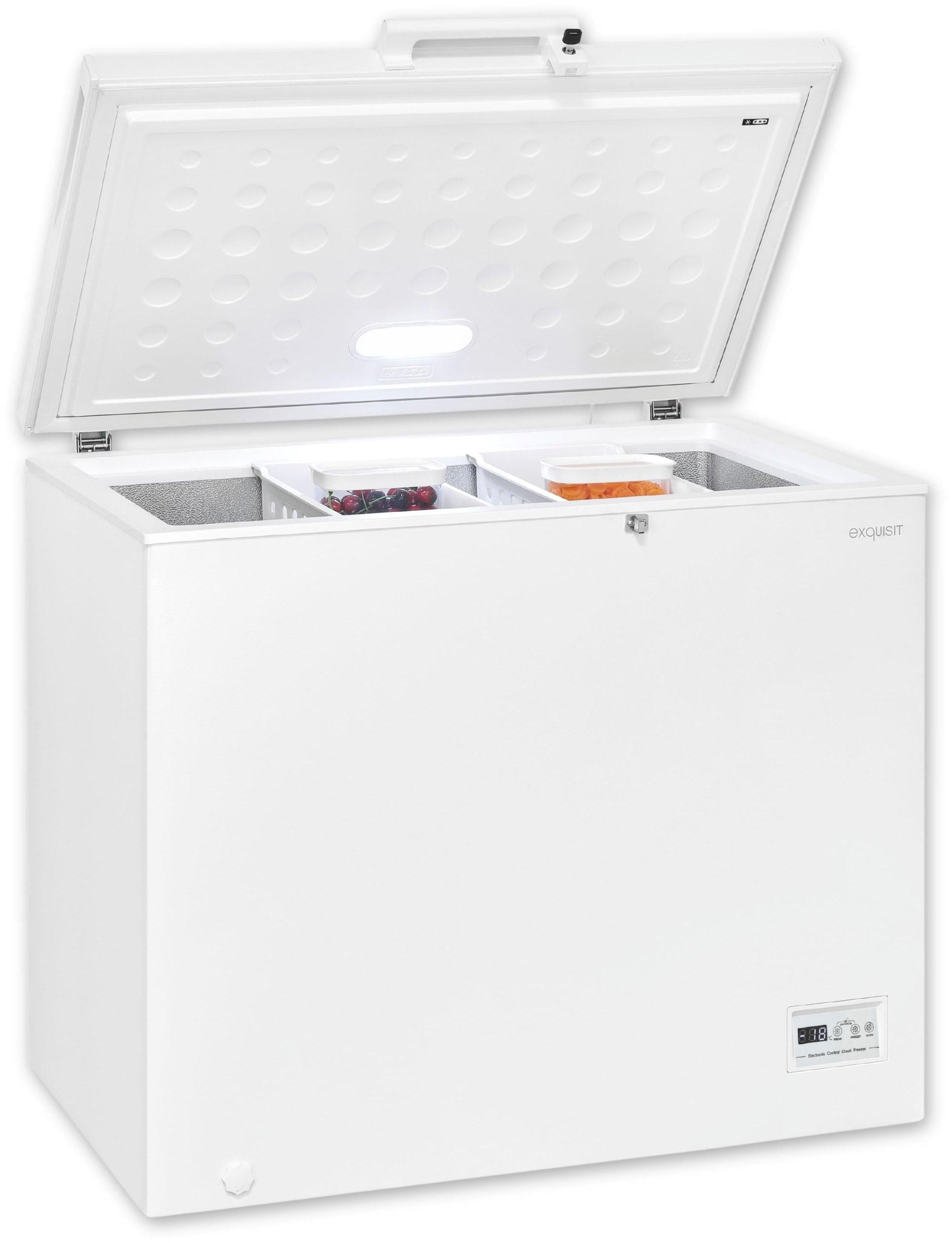 EXQUISIT Gefriertruhe GT250-HE-040D weiß 246 Liter