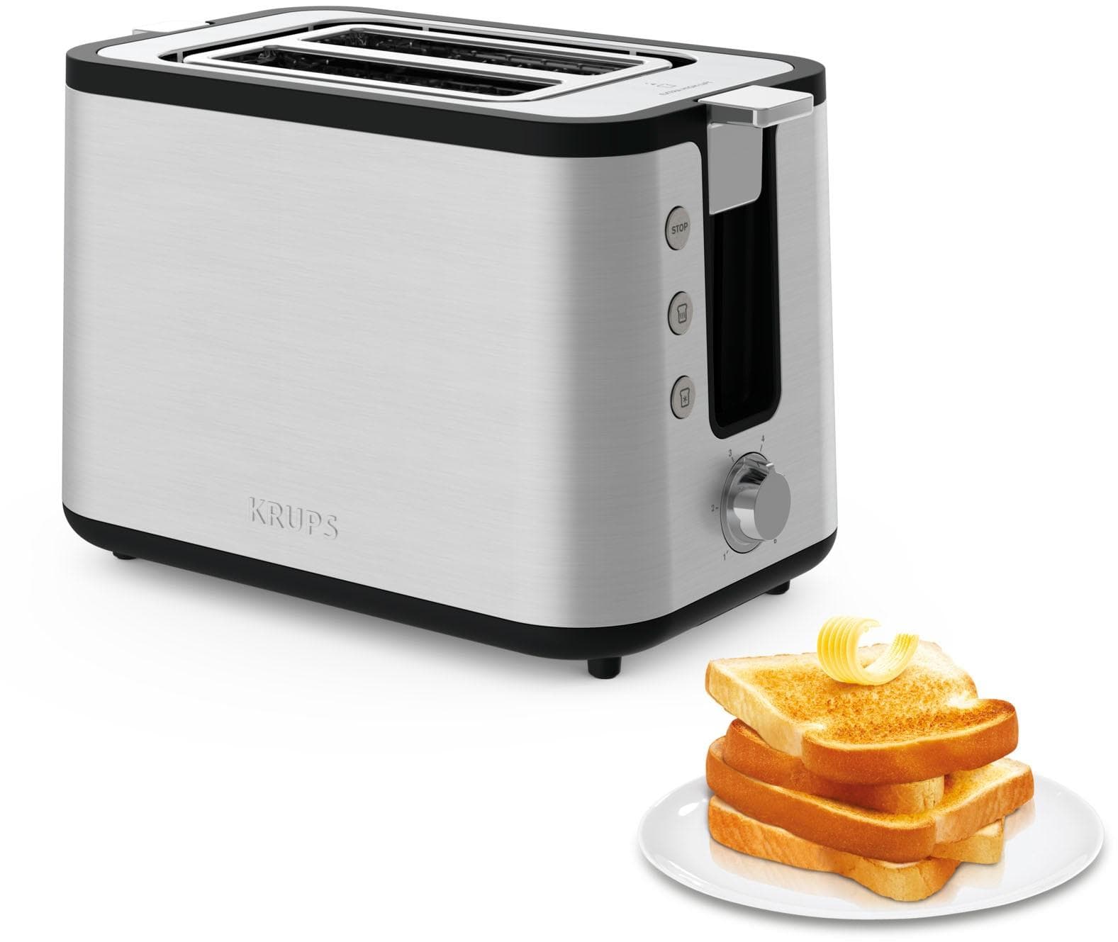 Krups Toaster Control Line KH442D Silber/Schwarz 850 Watt