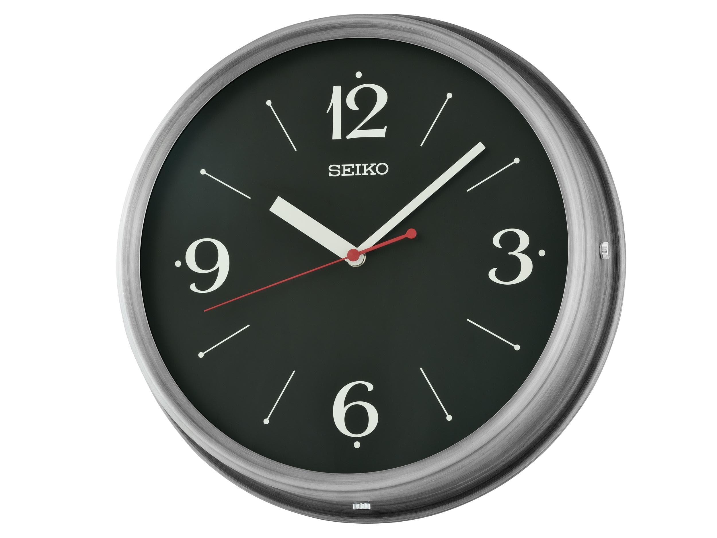 Seiko Wanduhr Schwarz Quarz 30,6cm durchlaufende Sekunde