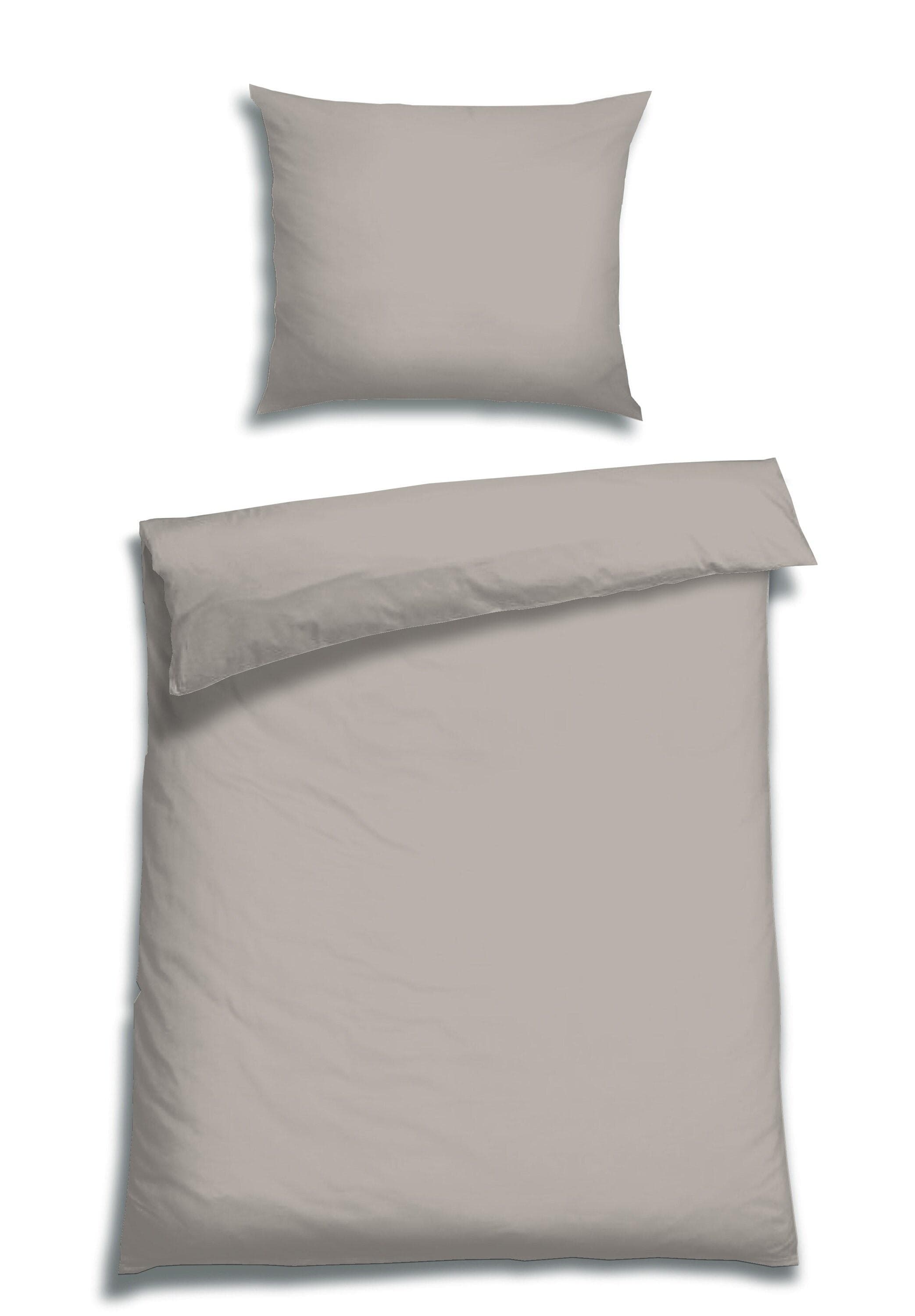 Bettwäsche FLORELLA UNI mandel DECADE Edel-Satin 100% Baumwolle beige