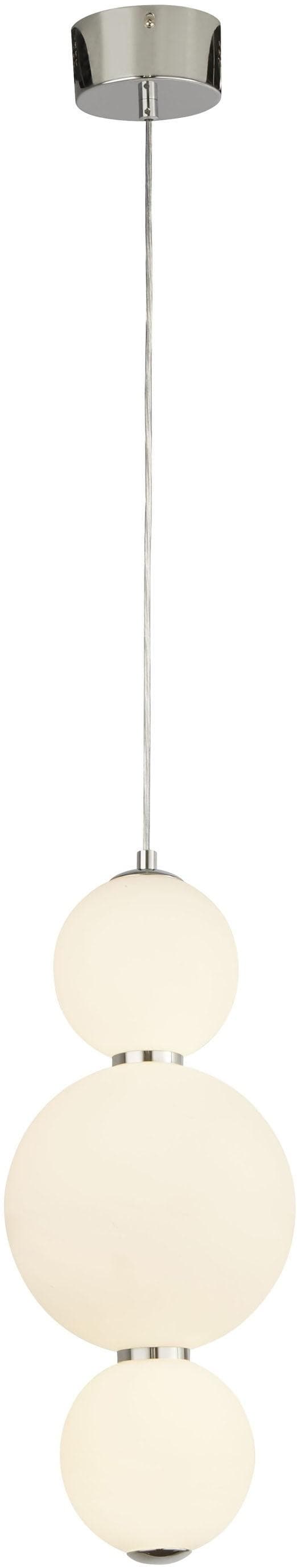 SEARCHLIGHT Pendelleuchte Snowball 3Lt Chrom & Opalglas