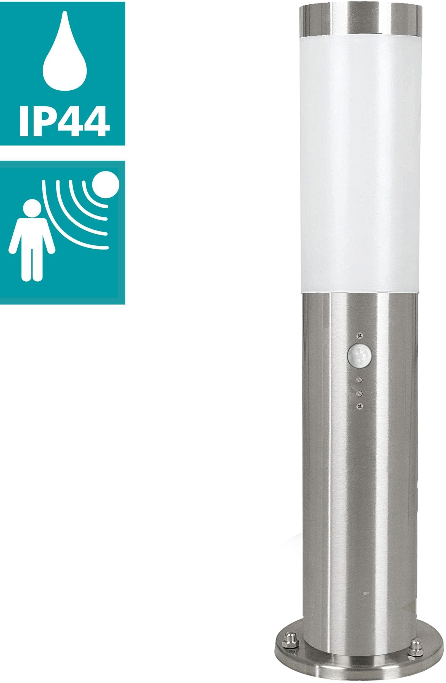 EGLO Sockelleuchte HELSINKI LED Wegelampe Bewegungsmelder IP44 Edelstahl