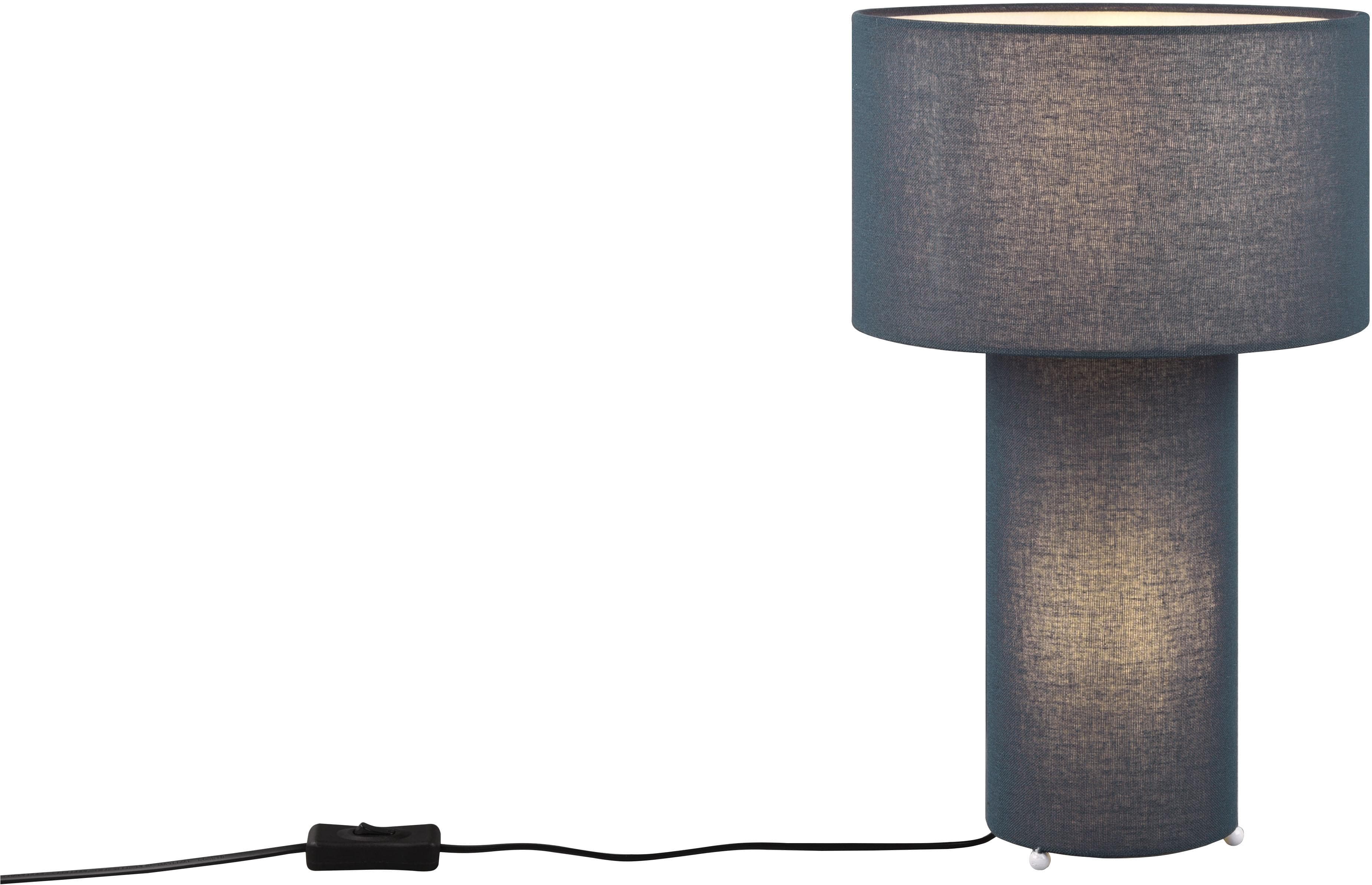 TRIO LEUCHTEN Schreibtischlampe BALE blau Stoff 2xE27