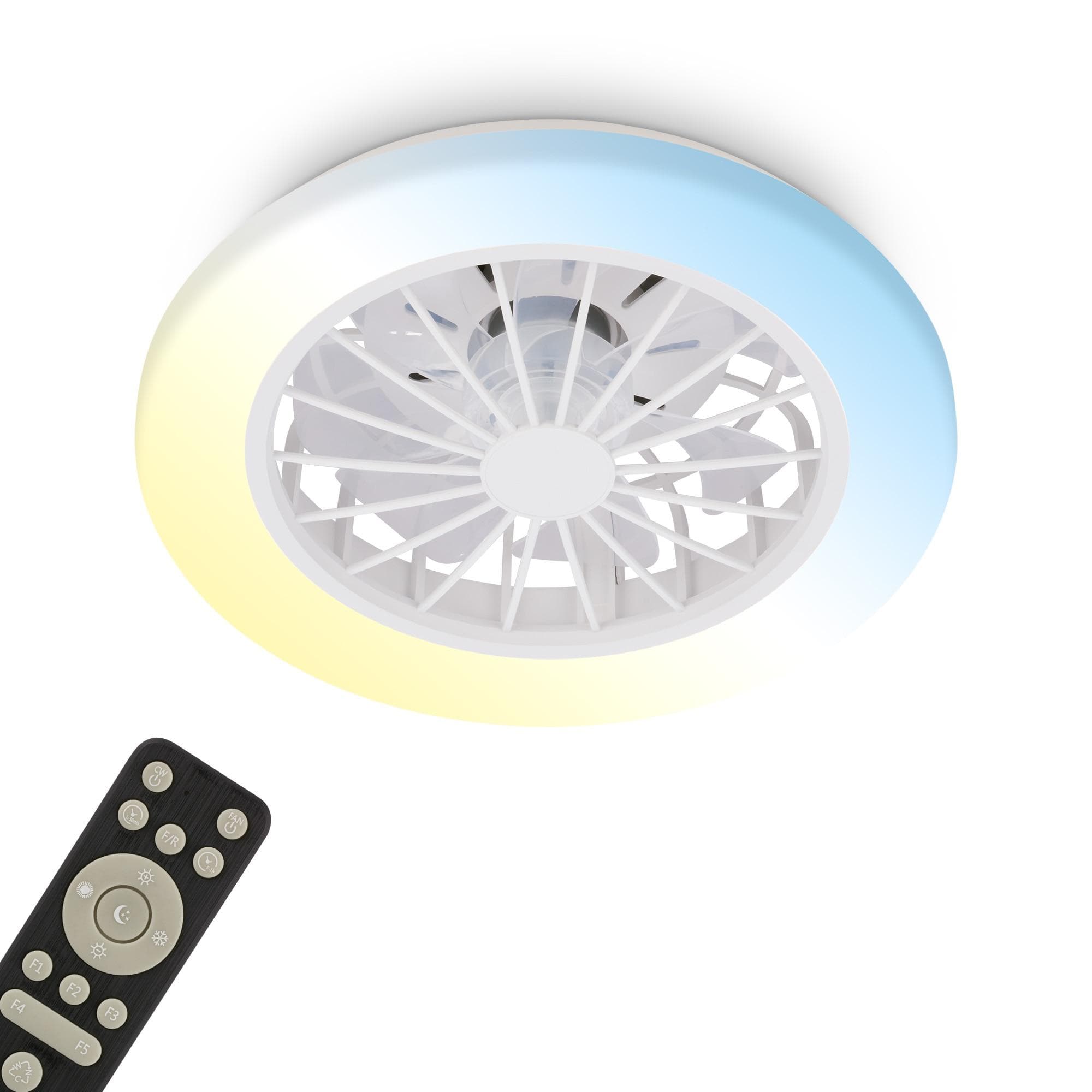 BRILONER LED Deckenleuchte mit Ventilator weiß matt