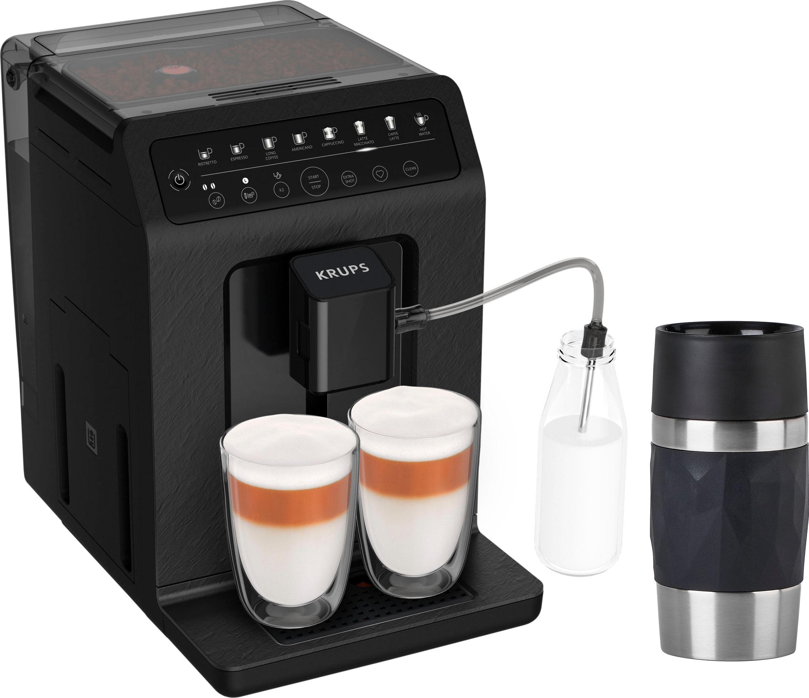 KRUPS EA897B Evidence ECOdesign Kaffeevollautomat Schwarz mit Schiefer-Optik