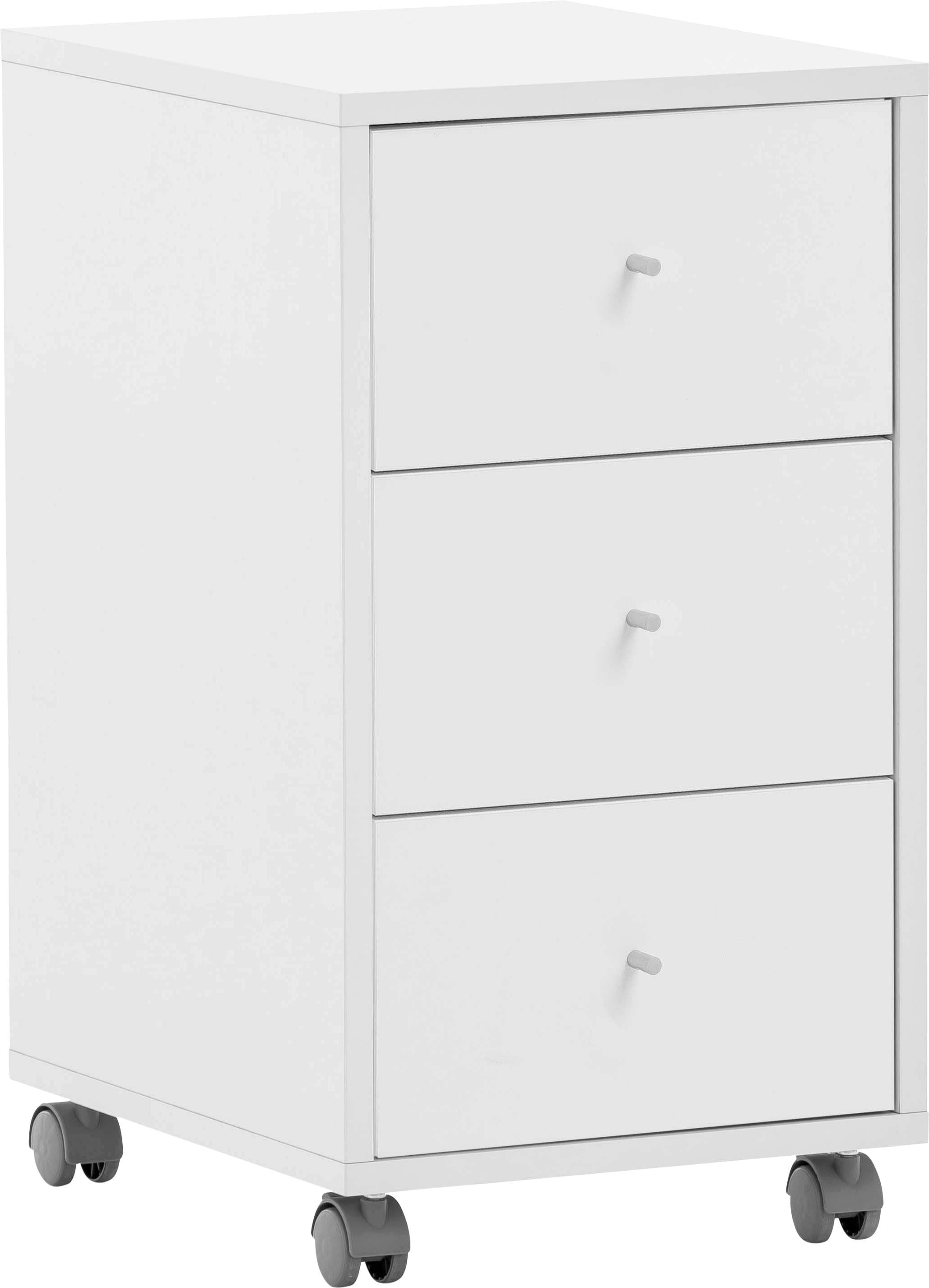 Schildmeyer Rollcontainer Serie 400 Weiß 3 Schubladen