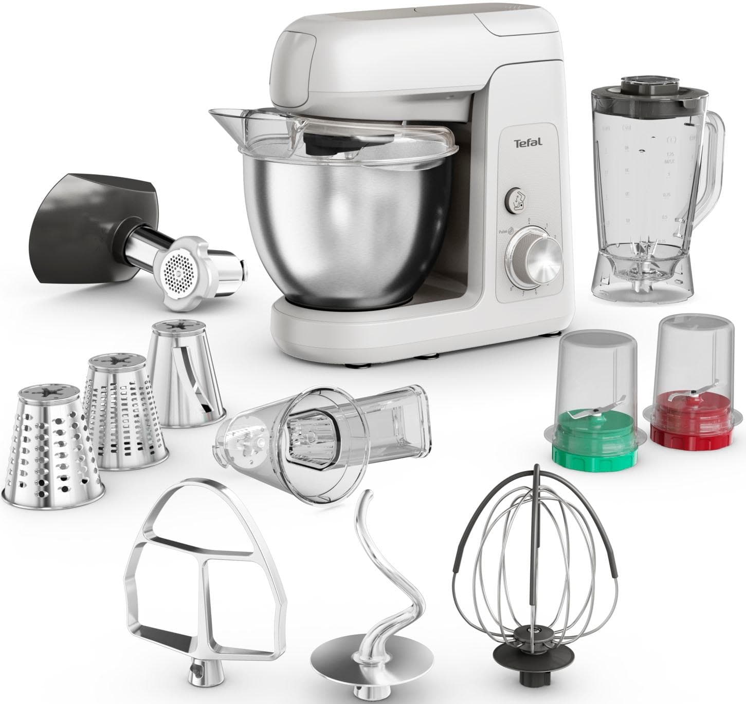 TEFAL Küchenmaschine QB525B Bake Partner Weiß/Silber 1100 W