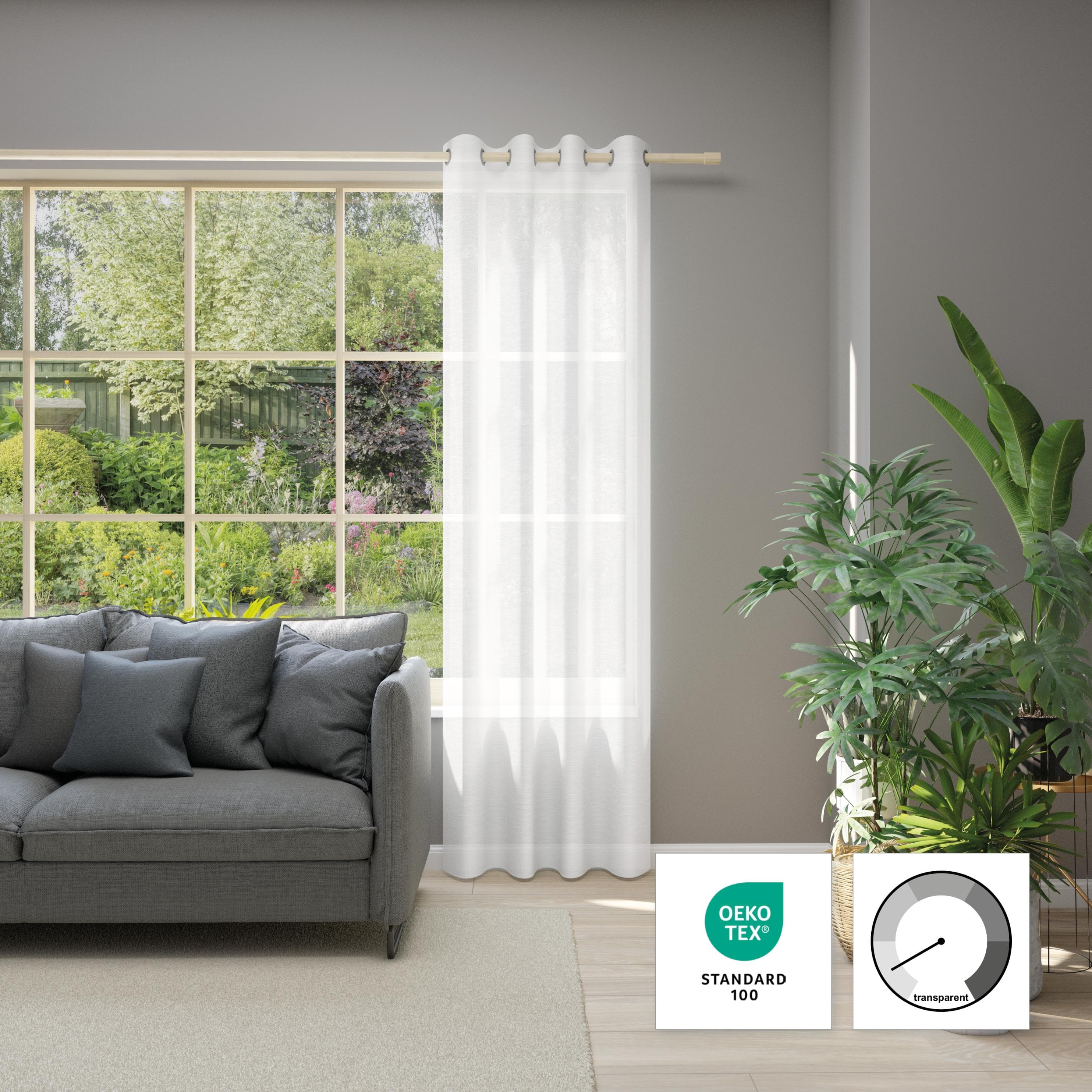 Neutex for you! Allure Gardine: Halbtransparent, Jacquard, Metallösen