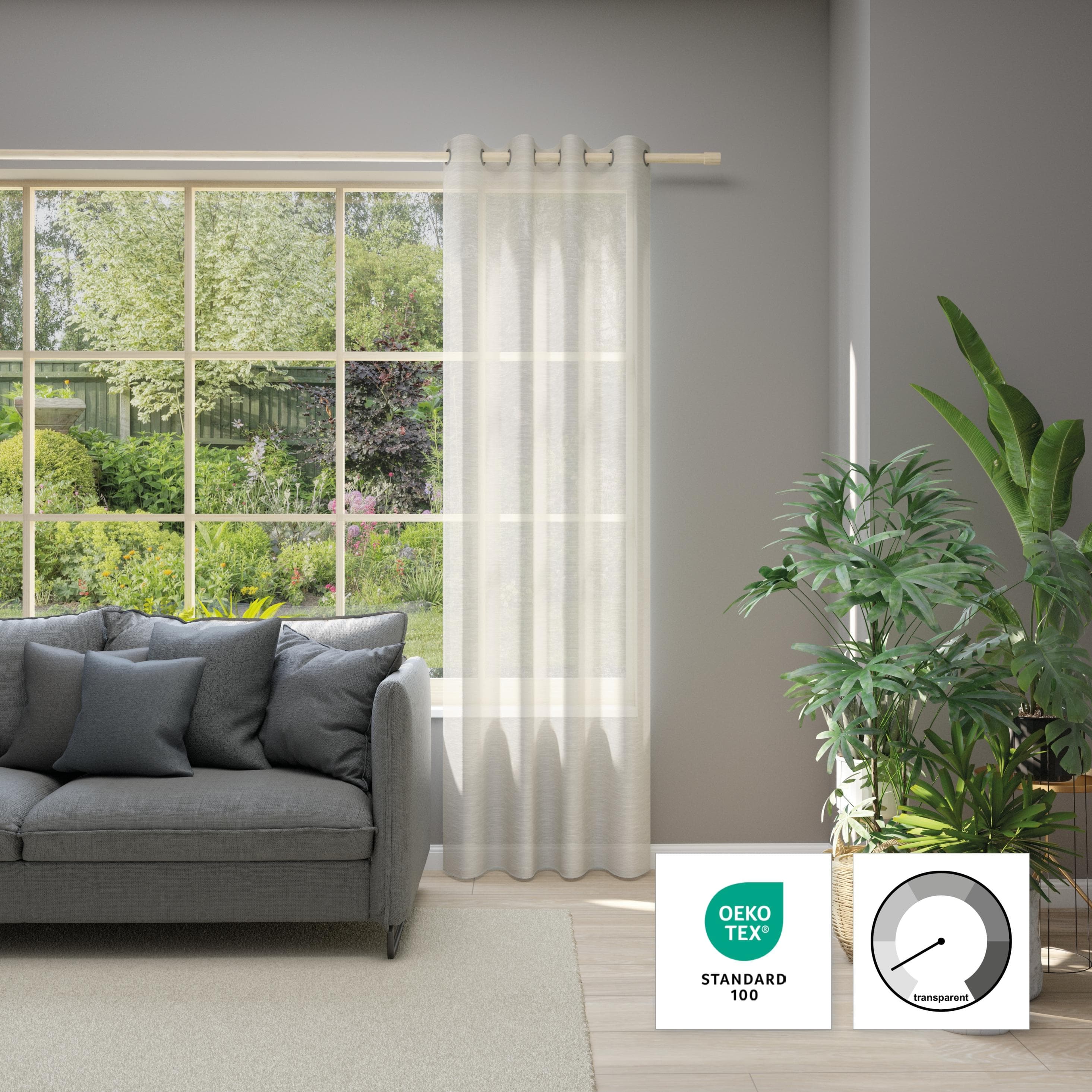 Neutex for you! Allure Vorhang - Halbtransparent, Jacquard, Metallösen