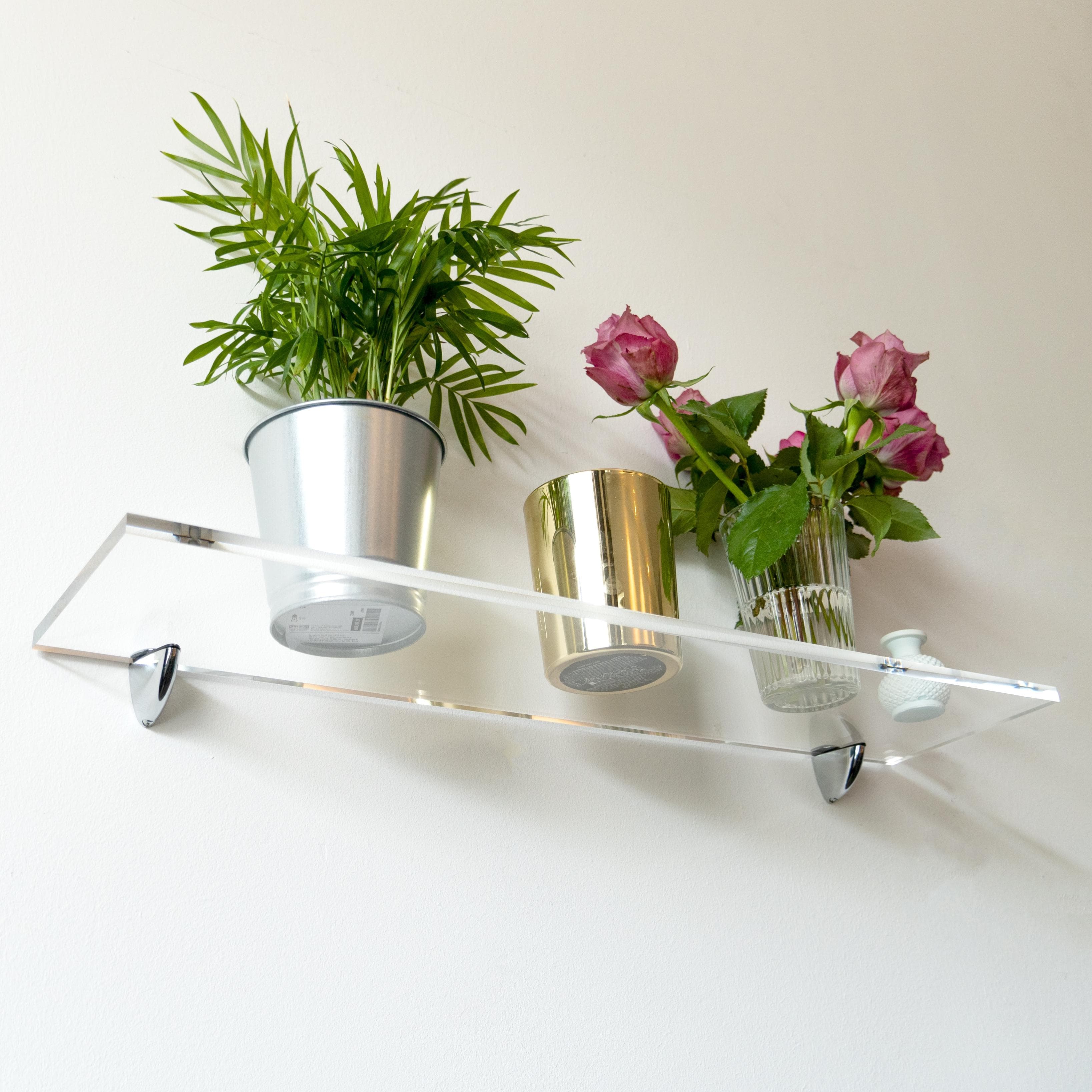 QUEENCE Elle Deko-Wandregal silber Acrylglas 100cm