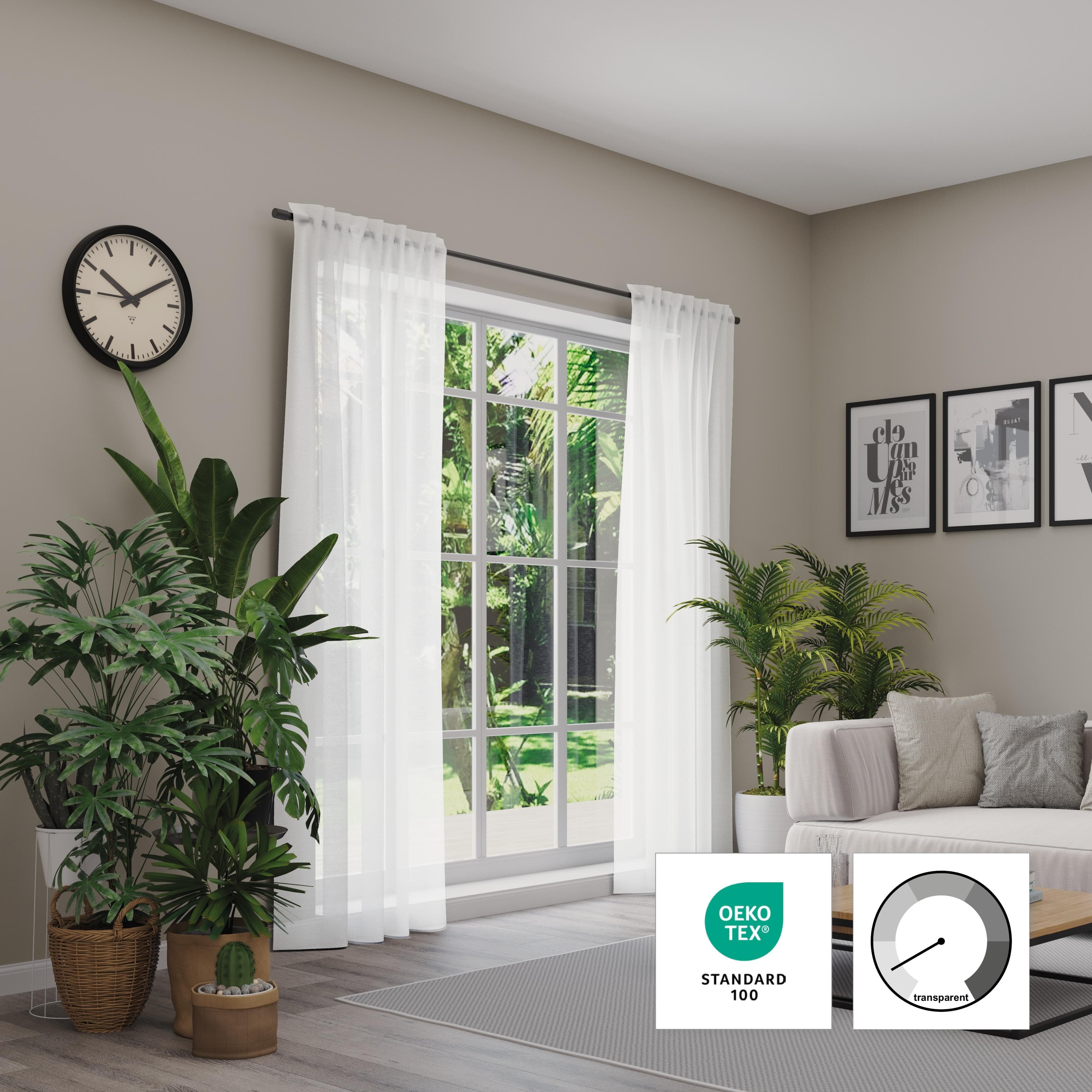 Neutex for you! Gardine Kiss: Halbtransparenter Vorhang mit Verdeckten Schlaufen