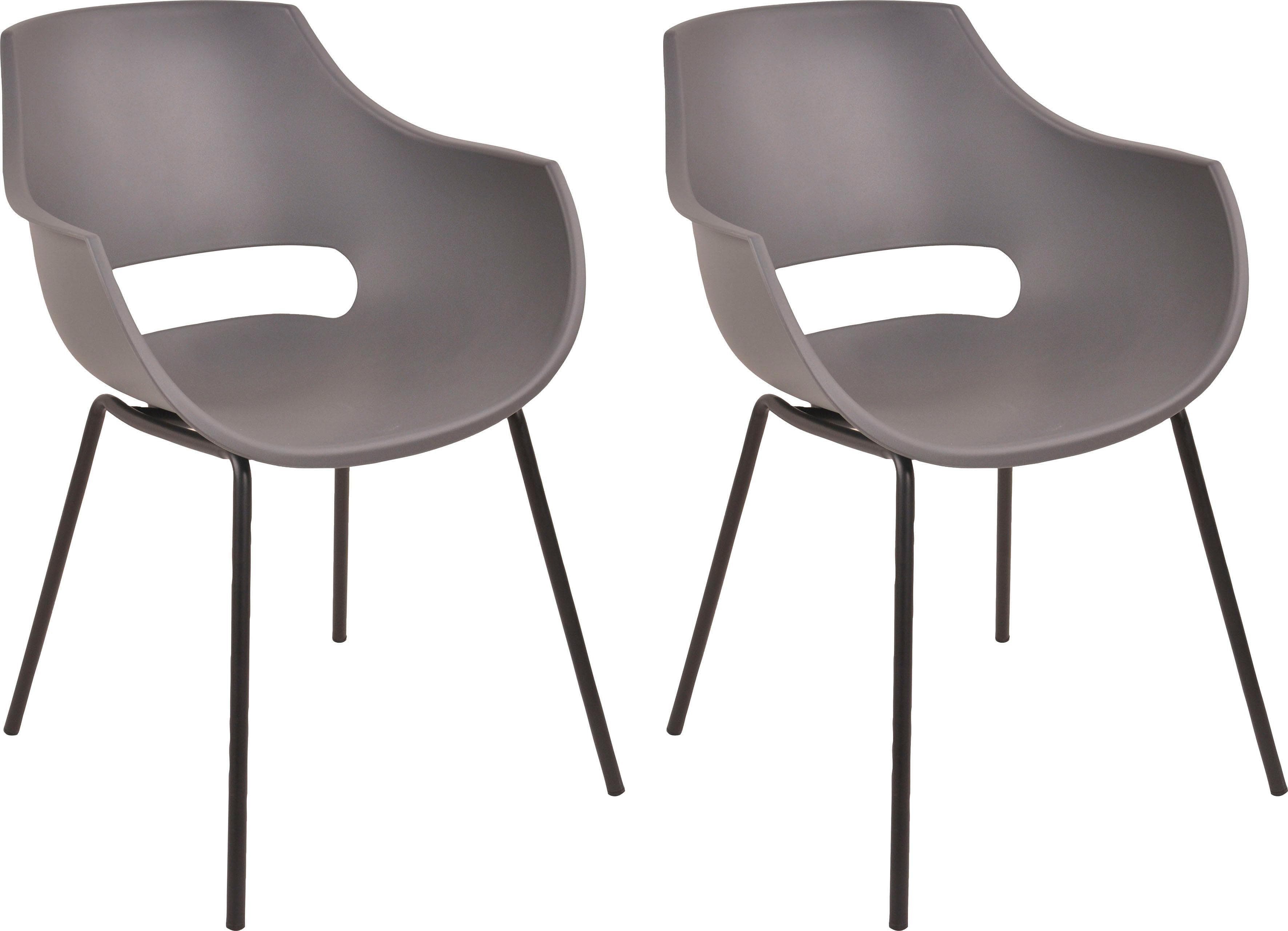 SIT Schalenstuhl Set 2 Stuhl Grau Schwarz Ergonomisch