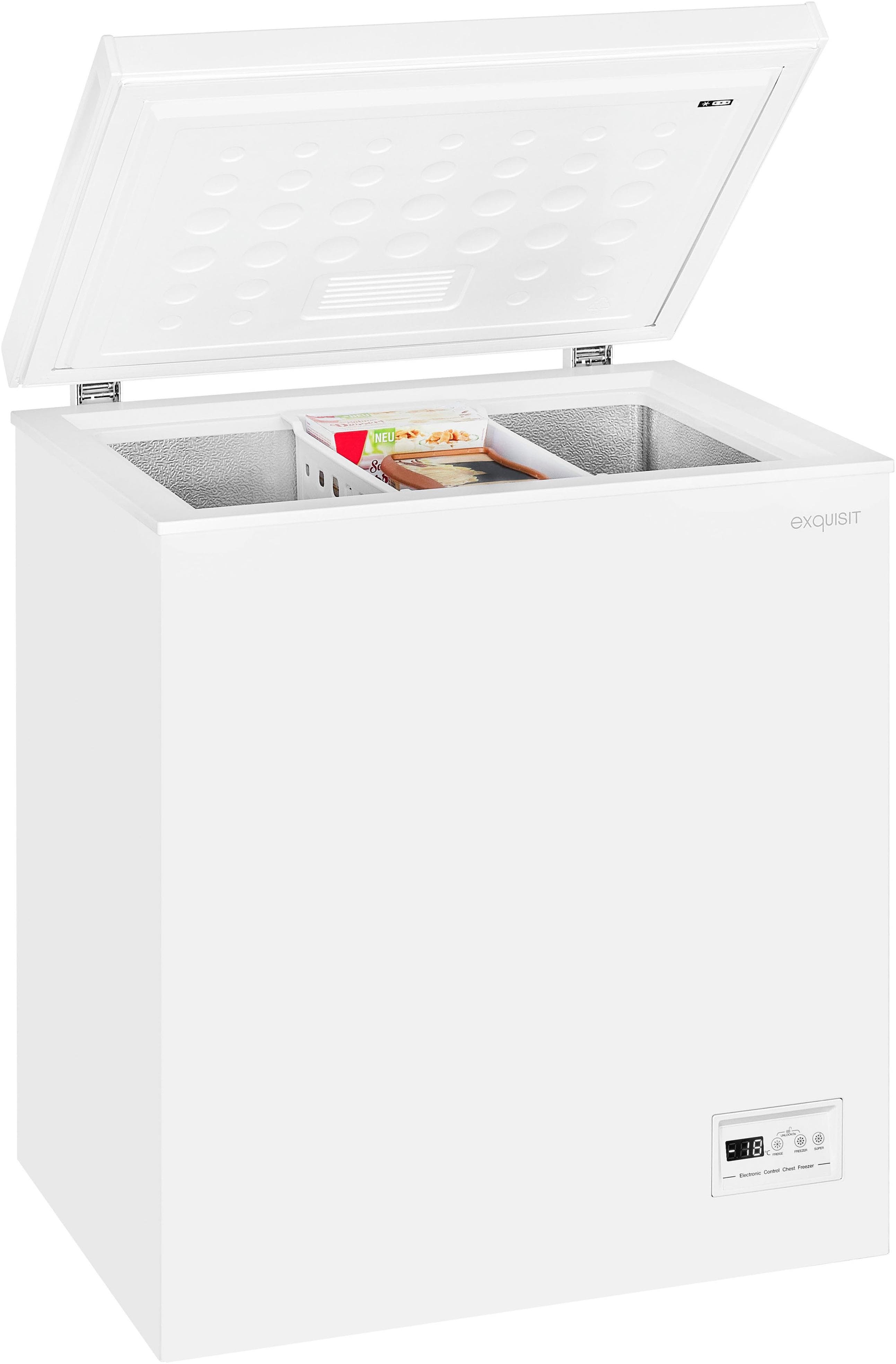 EXQUISIT Gefriertruhe GT150-E weiss 142L mit LED