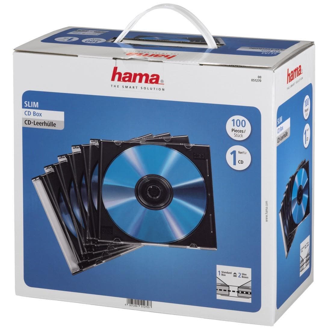 Hama CD-Leerhülle Slimpack 100er Pack Schwarz