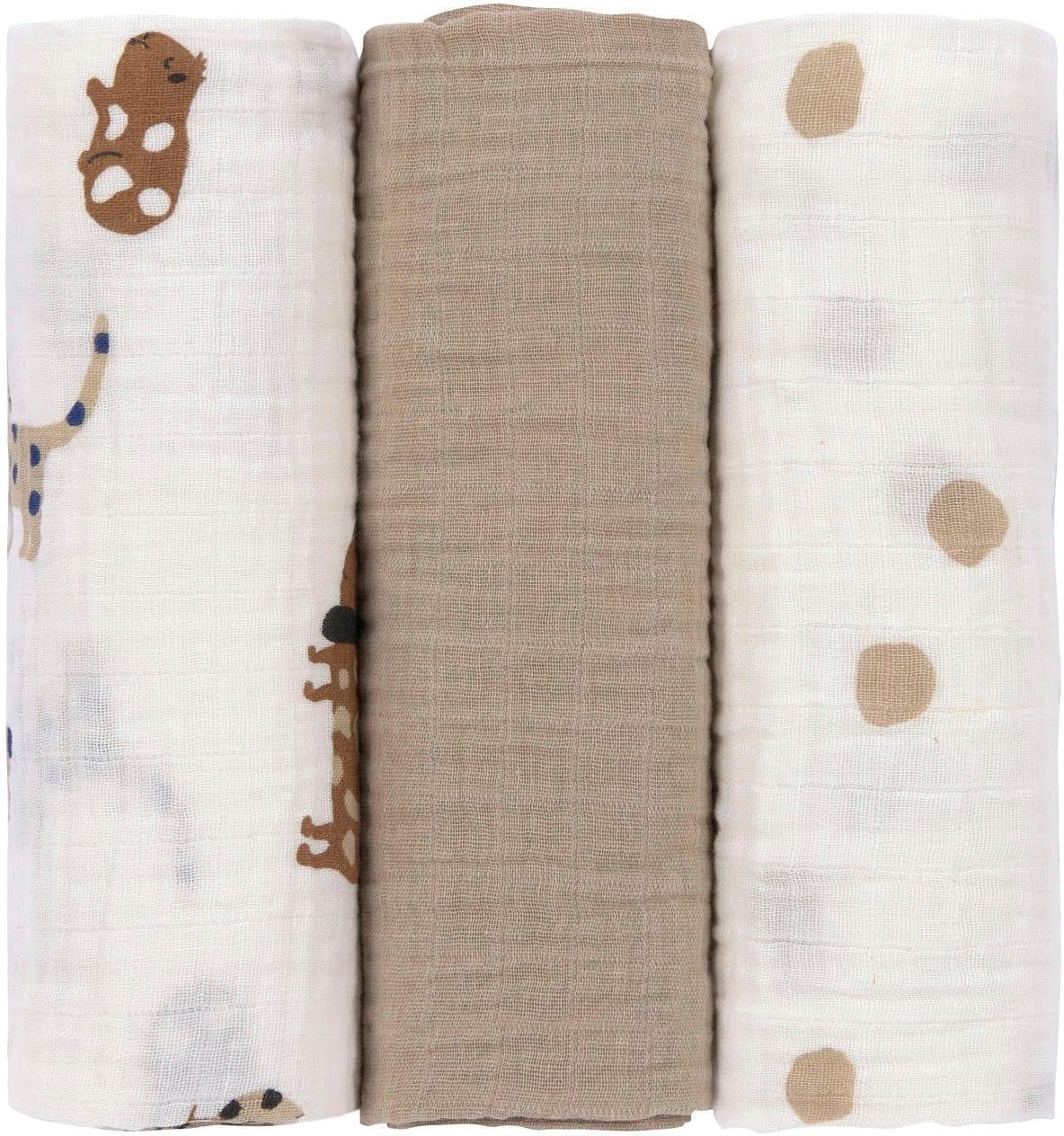 LÄSSIG Mulltuchset Royal Blue 3 Stk. Baumwolle Baby