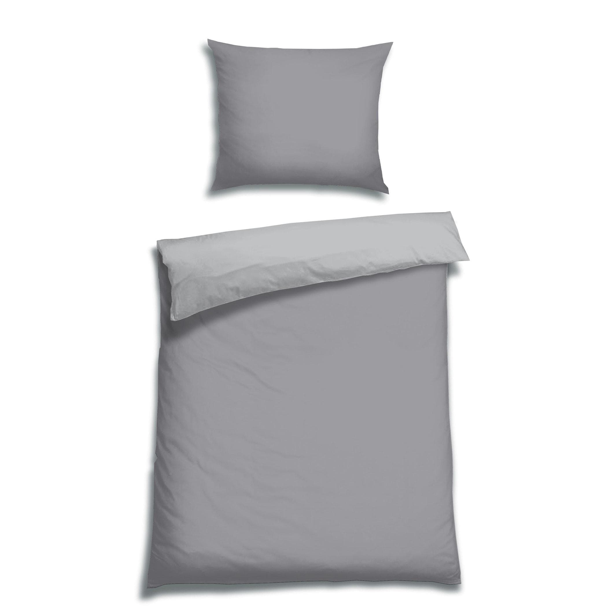 Wendebettwäsche FLORELLA UNI shadow TENCEL Satin grau 140x200cm