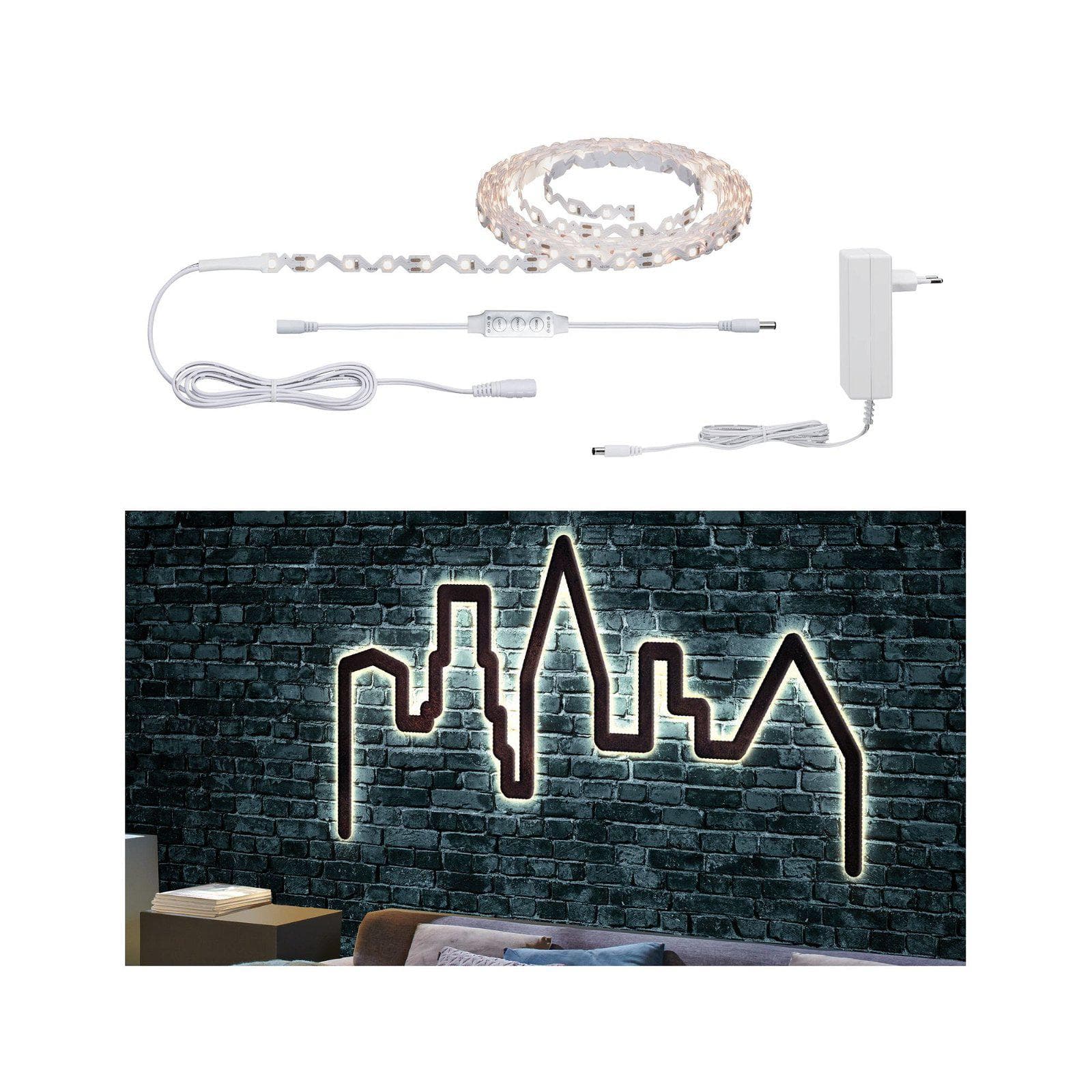 PAULMANN LED-Streifen 'Function FlexLED 3D Set 5m 10,5W 230V/24V 24VA Weiß'