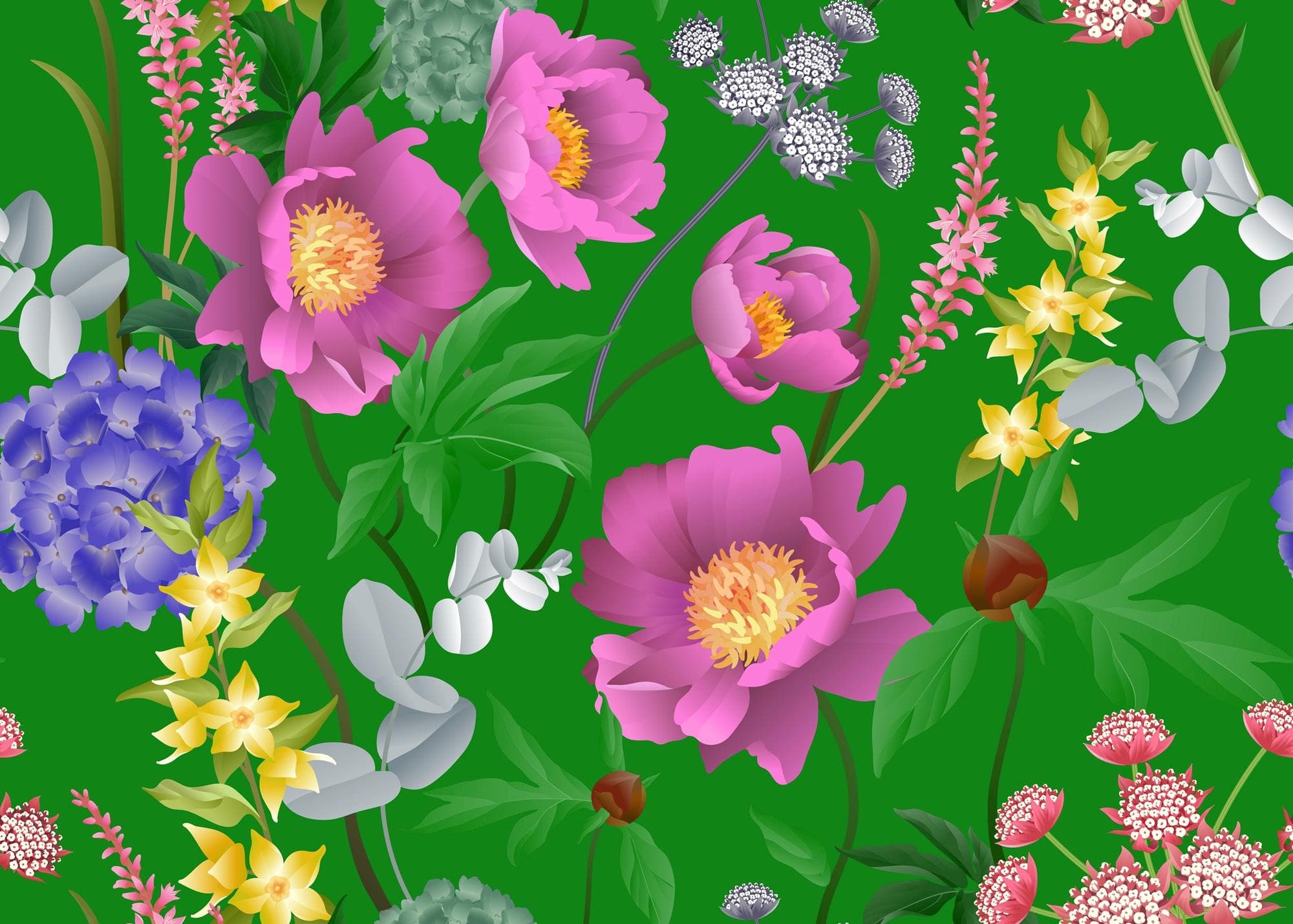 PAPERMOON Fototapete Blumen Abstrakt Retro Vlies