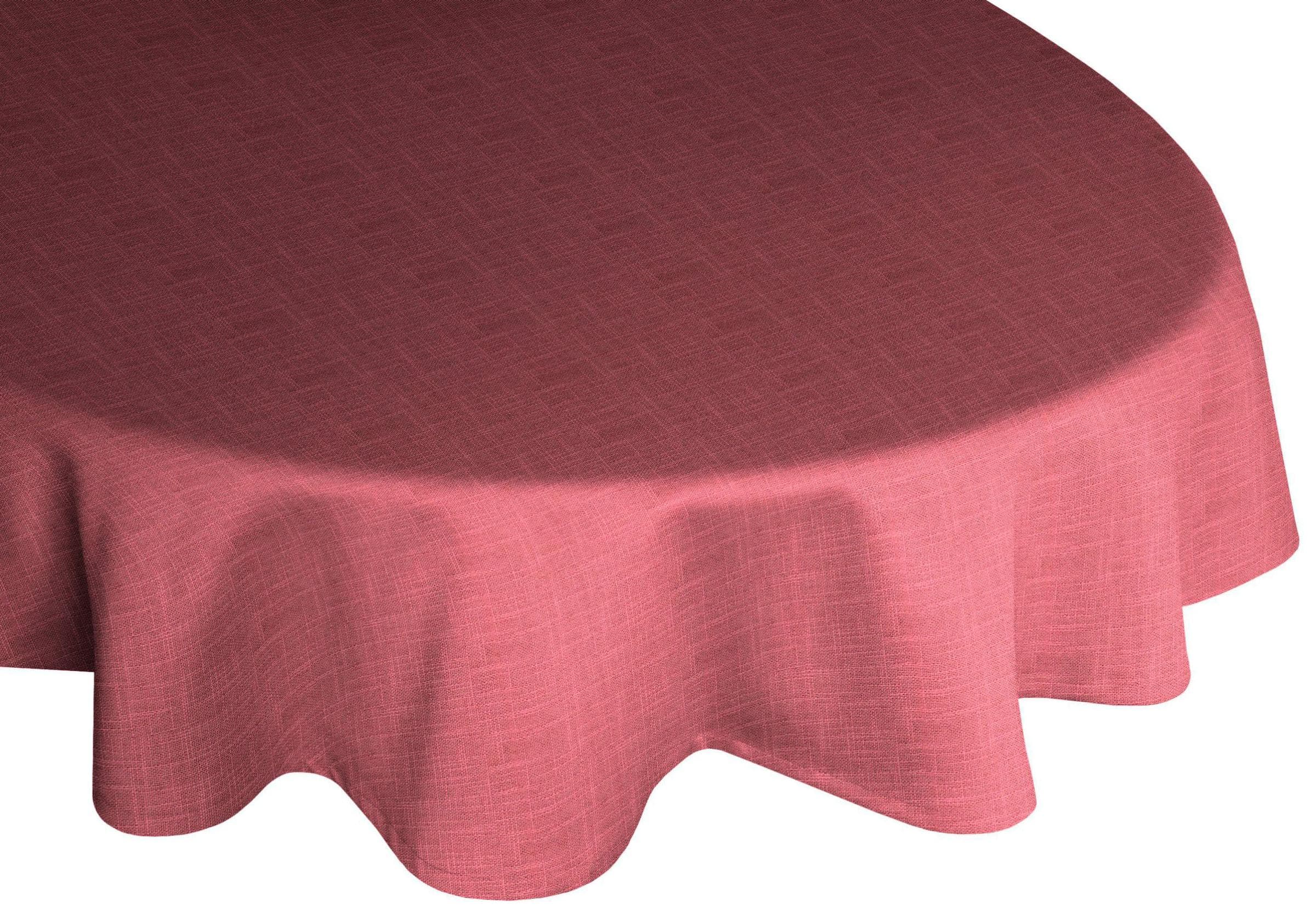 WIRTH Tischdecke WIESSEE Oval Rosa Baumwolle Leinen Modal