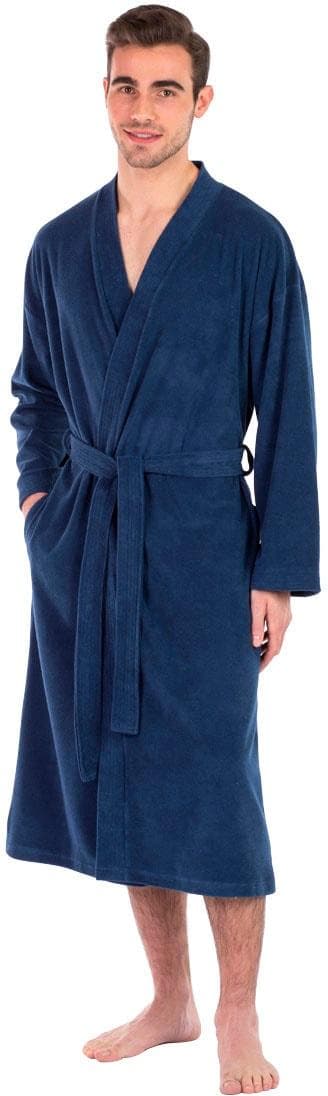 FRAMSOHN FROTTIER Bademantel Herren Jeansblau L:120cm Jersey