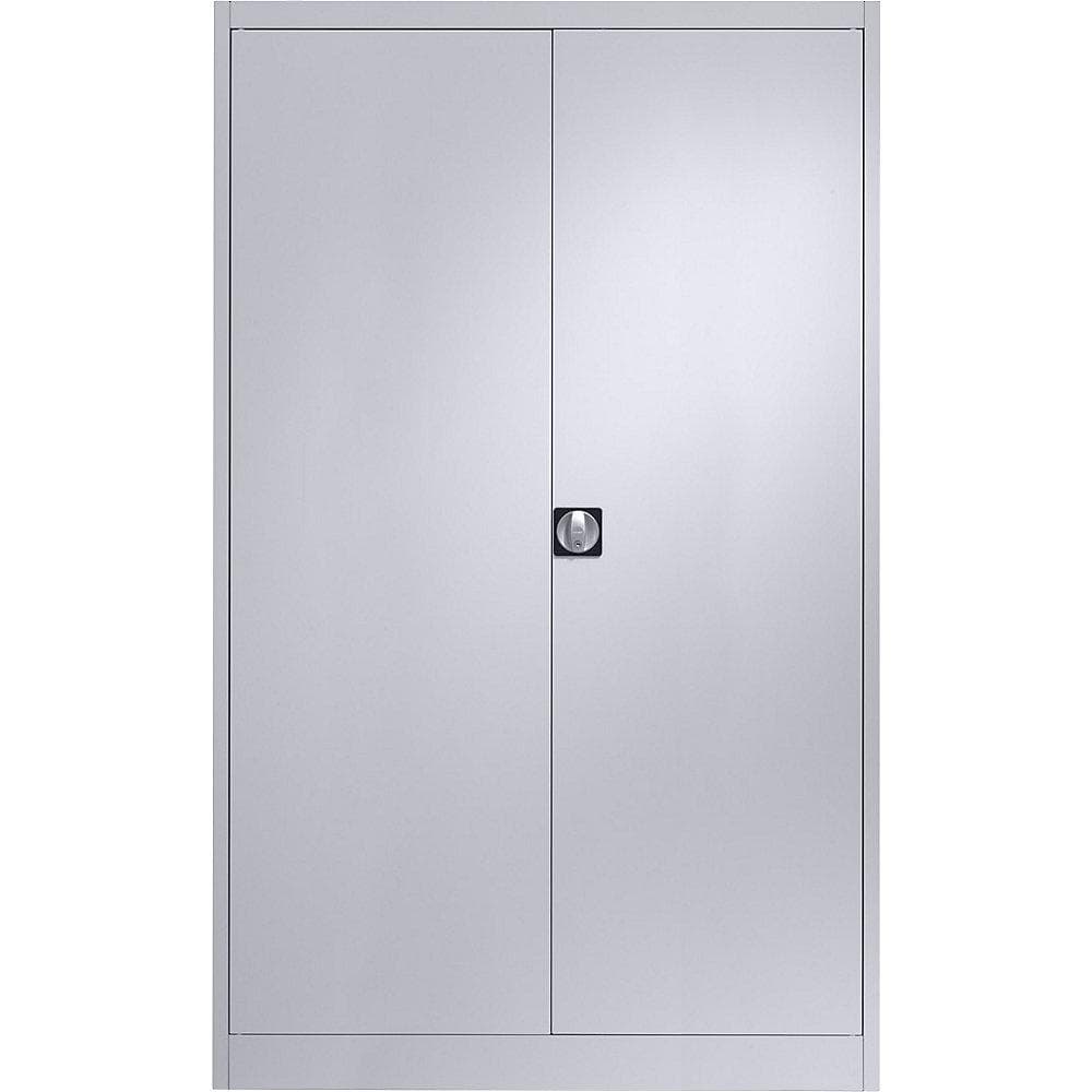 Mauser Stahlschrank mit Flügeltüren, 4 Böden, 1200 mm, weißaluminium
