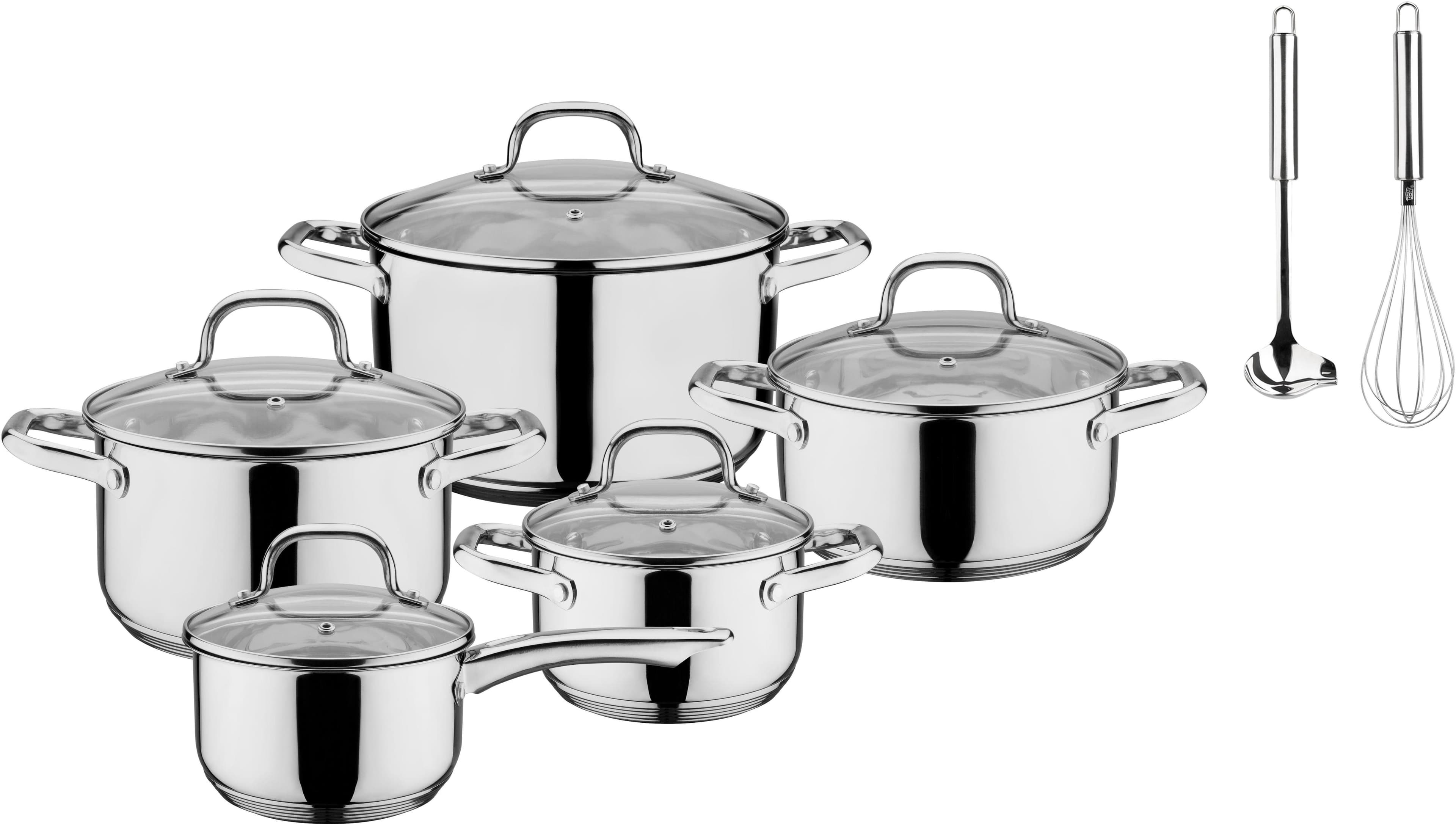 Topf-Set GSW Trentino 12-tlg. Silber Edelstahl Induktion