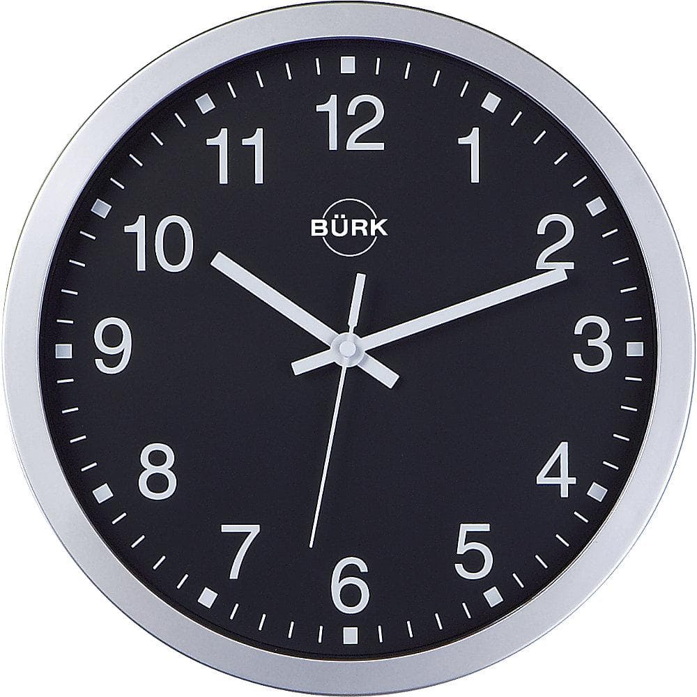 Kaiserkraft Wanduhr Funkuhrwerk ABS silber Ø 300 mm