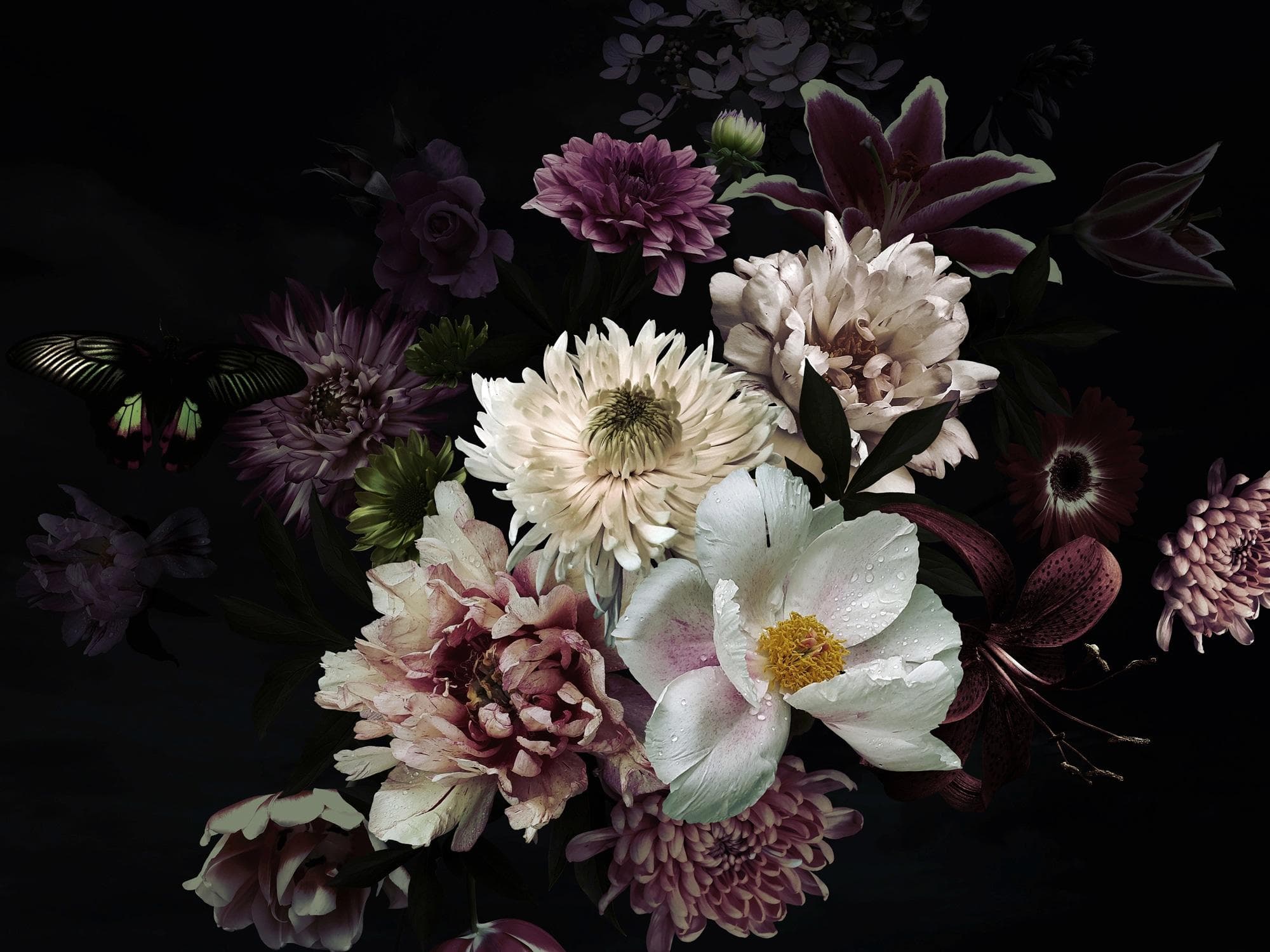 PAPERMOON Vliestapete Blumen Abstrakt Retro Bunt
