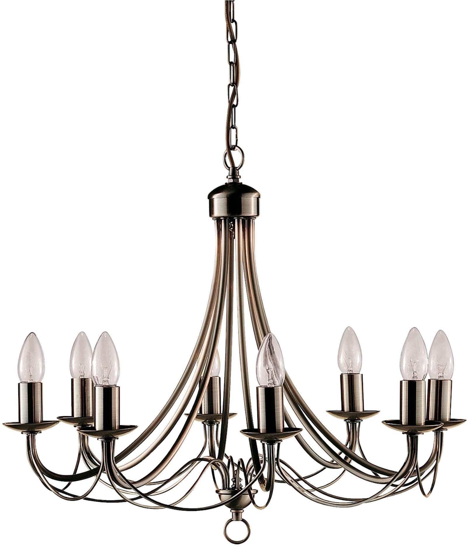 SEARCHLIGHT Kronleuchter Maypole 8Lt Pendant Antikmessing