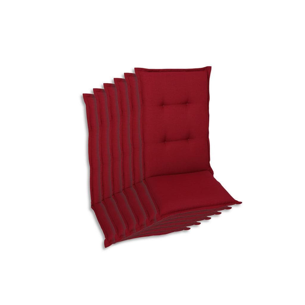 Sesselauflagenset 6-teilig Kirschrot - Outdoor Kissen Gartenstuhlauflagen