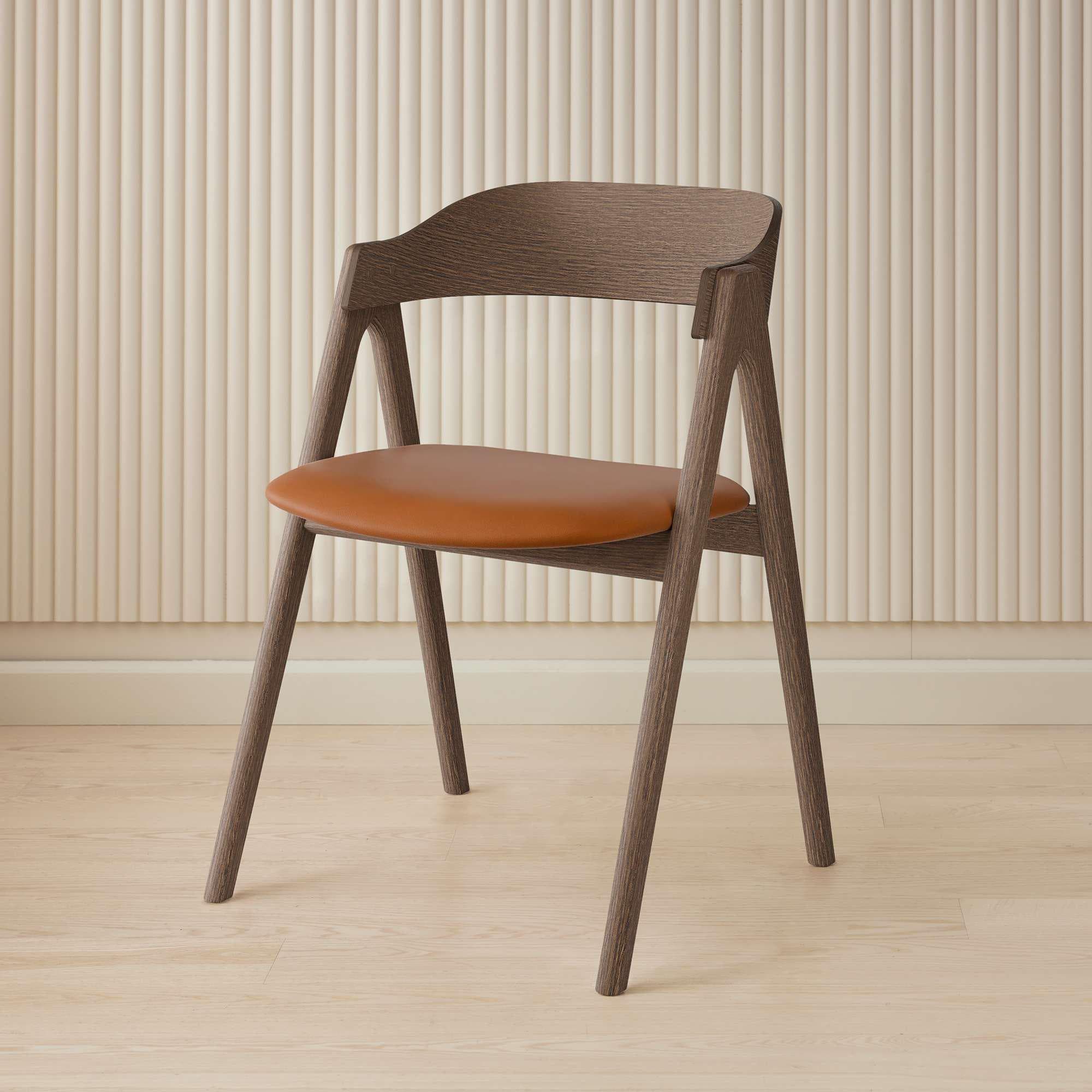 HAMMEL Mette Esszimmerstuhl Eiche Massivholz Cognac Leder