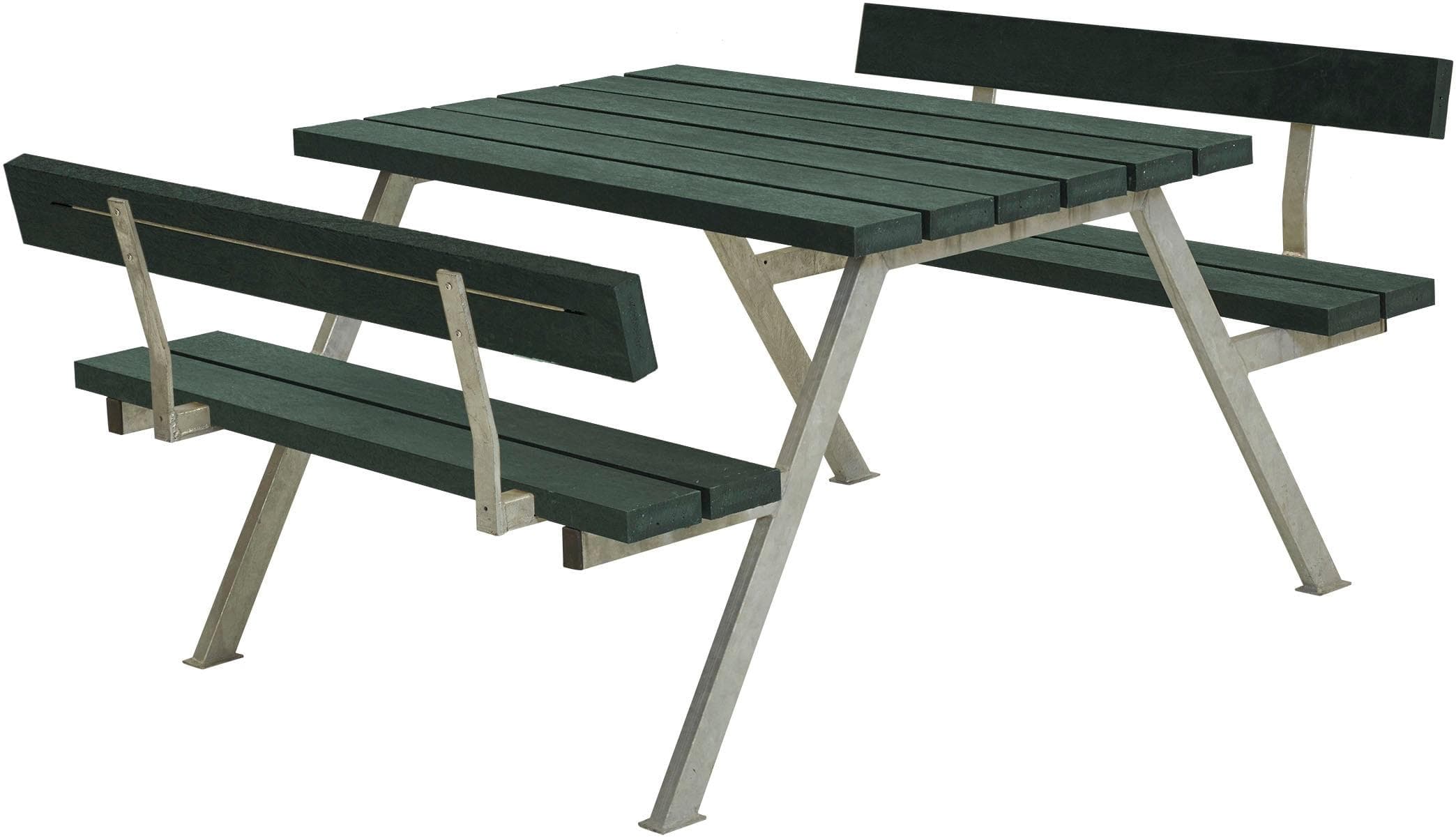 PLUS Garten-Essgruppe Alpha 3-tlg. Grün Polywood Stahl