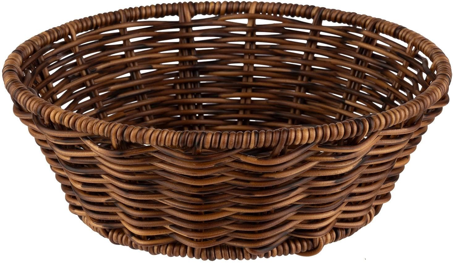 Brotkorb APS „COVE“ Ø 20 cm, Höhe 7 cm, Braun, Lebensmittelaufbewahrungsbehälter