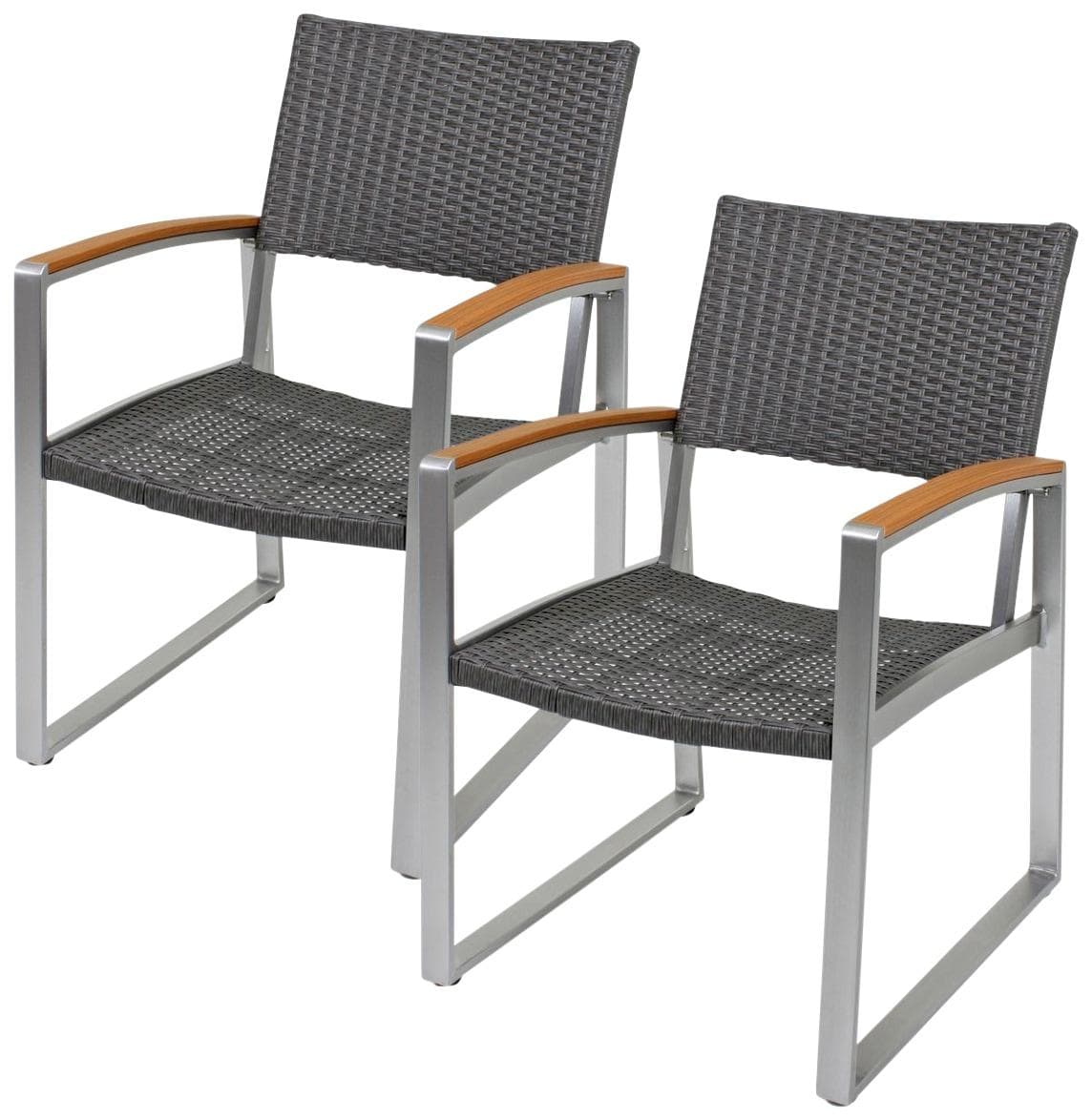 Garden Pleasure Gartenstuhl AVA Grau 2er Set