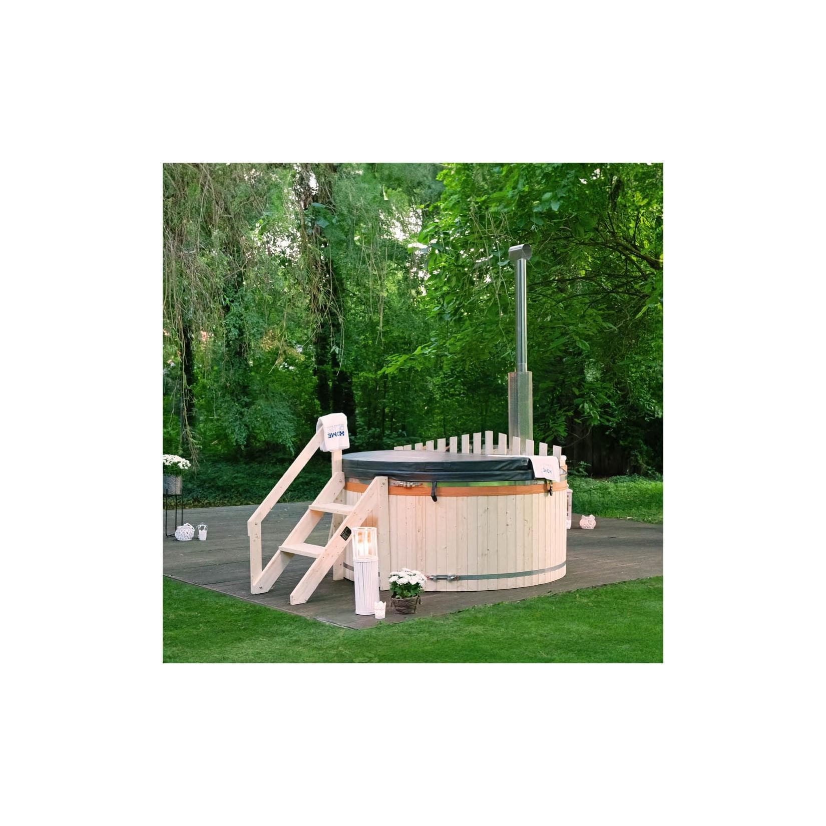 Home Deluxe Badefass SKANDI Traditionelles Badefass für Garten