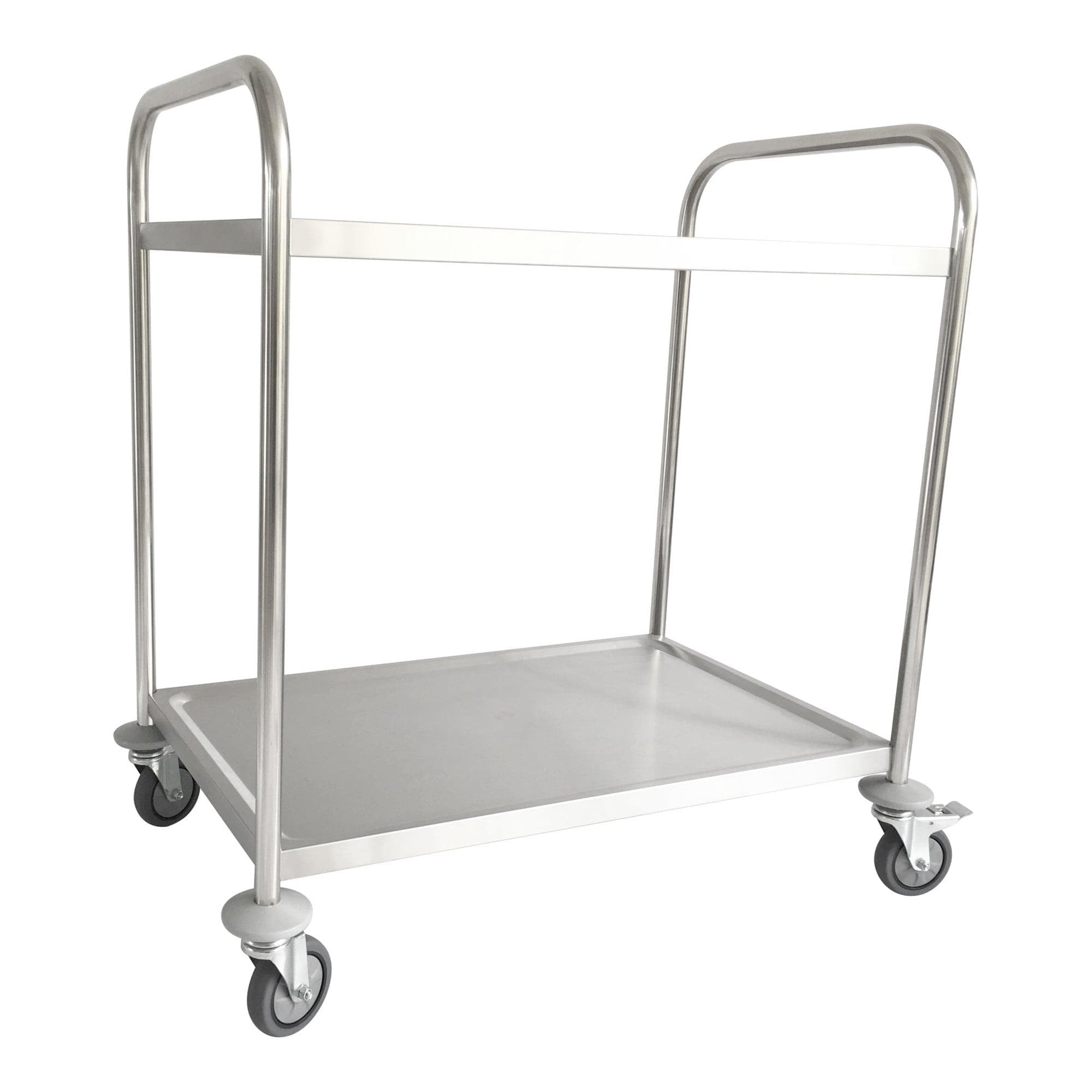 STIER Edelstahl-Servierwagen 2 Etagen 100kg Tragkraft