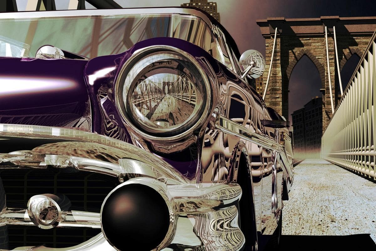 PAPERMOON Fototapete Oldtimer Bunt Vlies