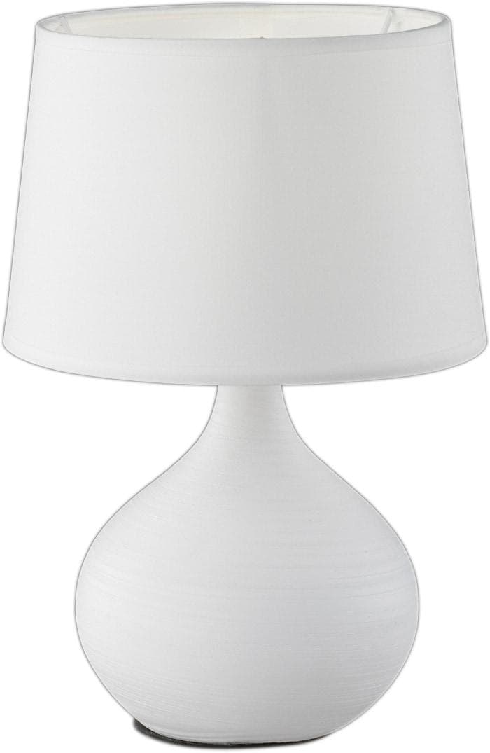 REALITY LEUCHTEN Tischleuchte MARTIN Weiß Keramik Stoffschirm