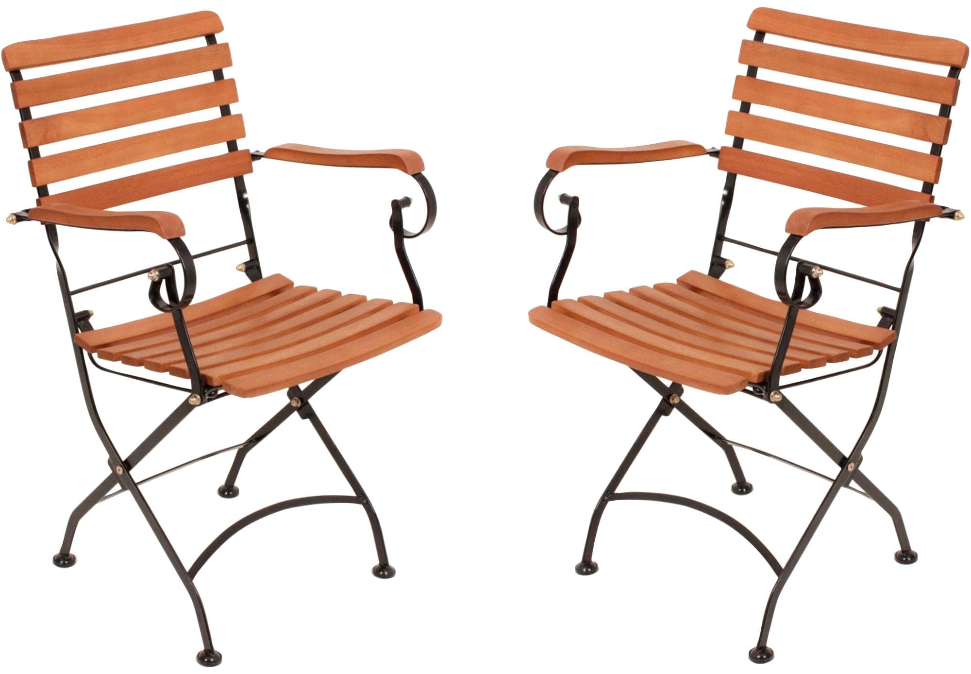 Garden Pleasure Klappstuhl Wien 2er Set Eukalyptus Braun