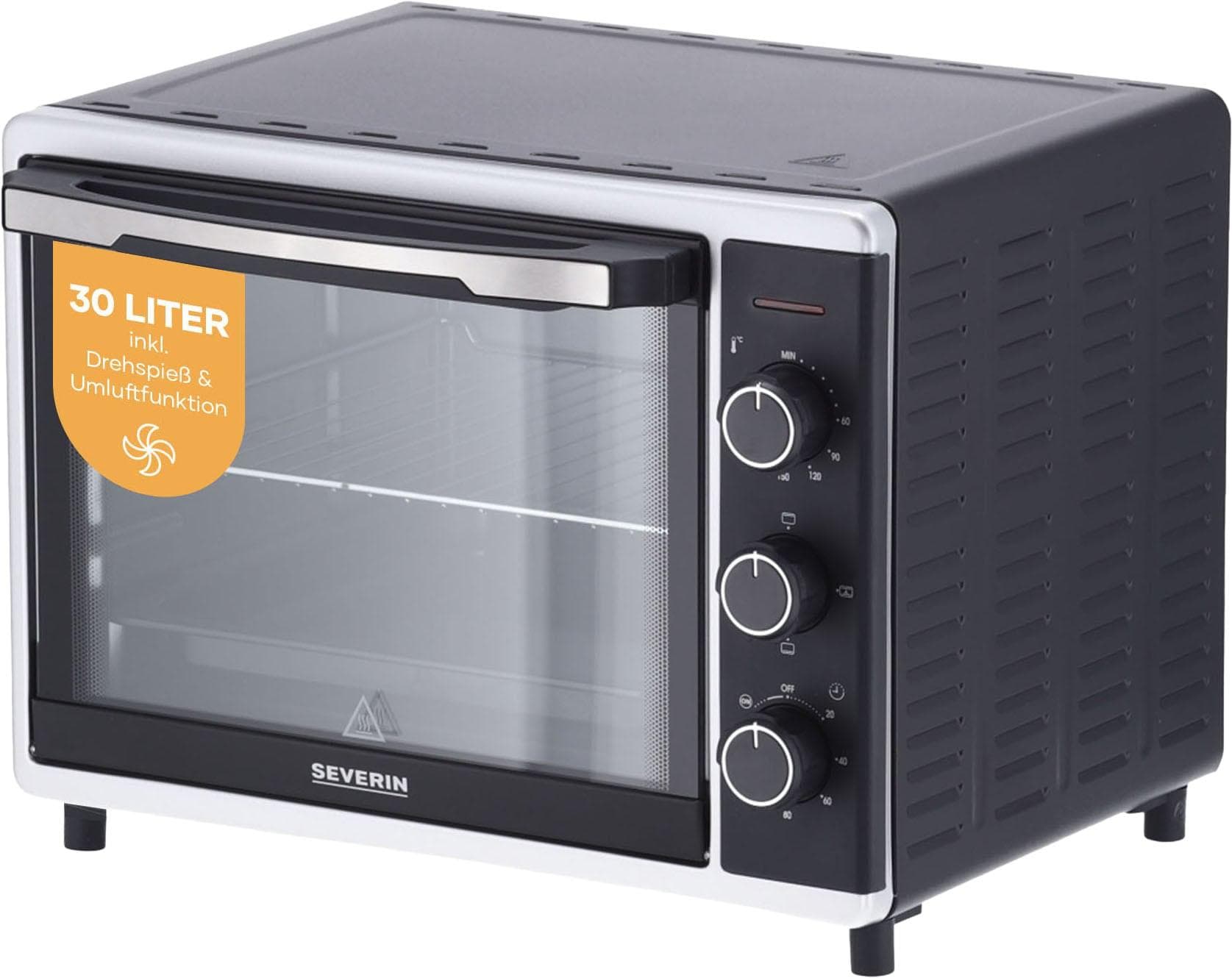 Severin Toastofen TO 2056 Mini-Backofen Schwarz/Silber