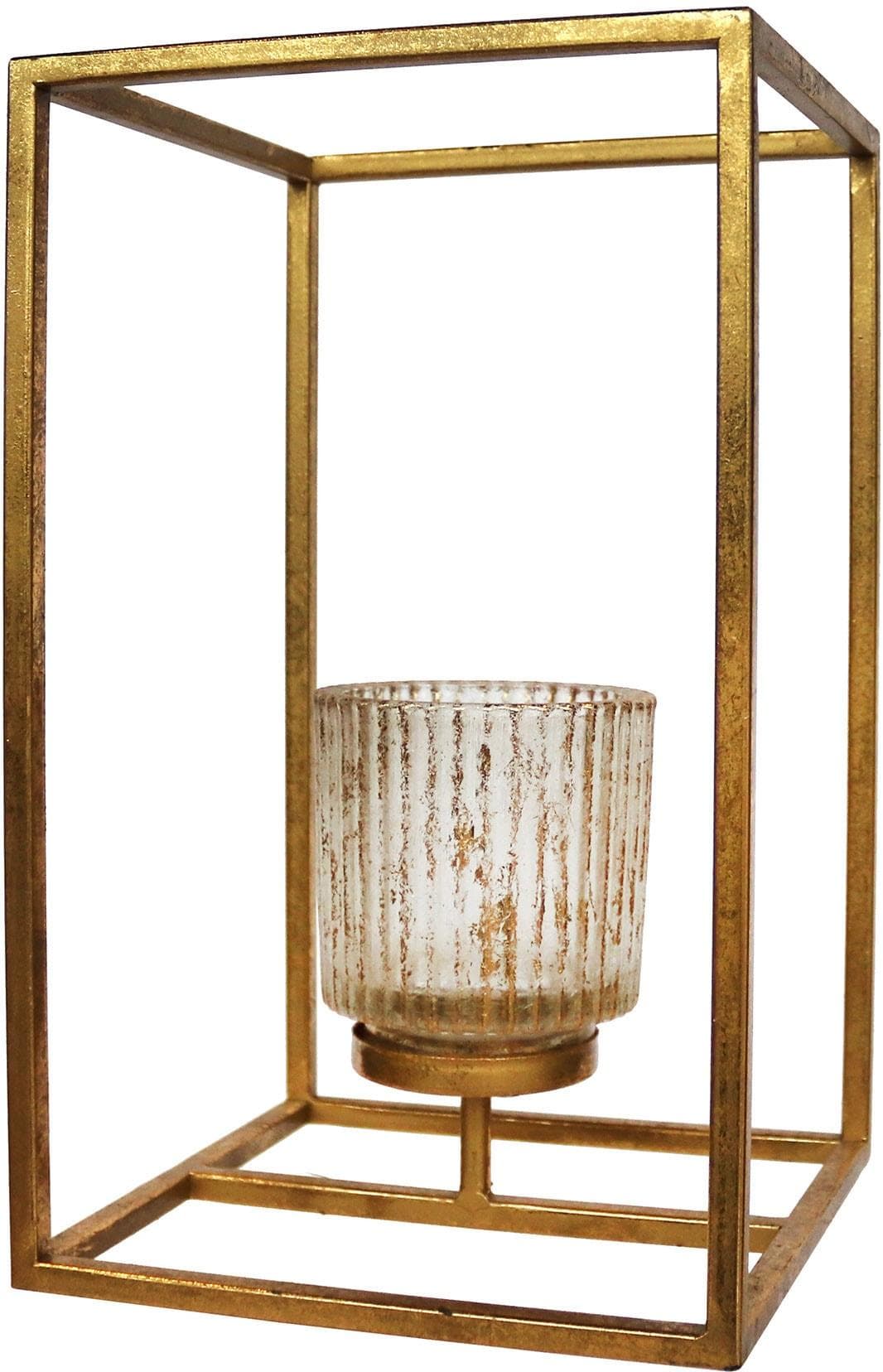 Creativ deco Teelichthalter Glas Reliefstruktur Weihnachtsdeko