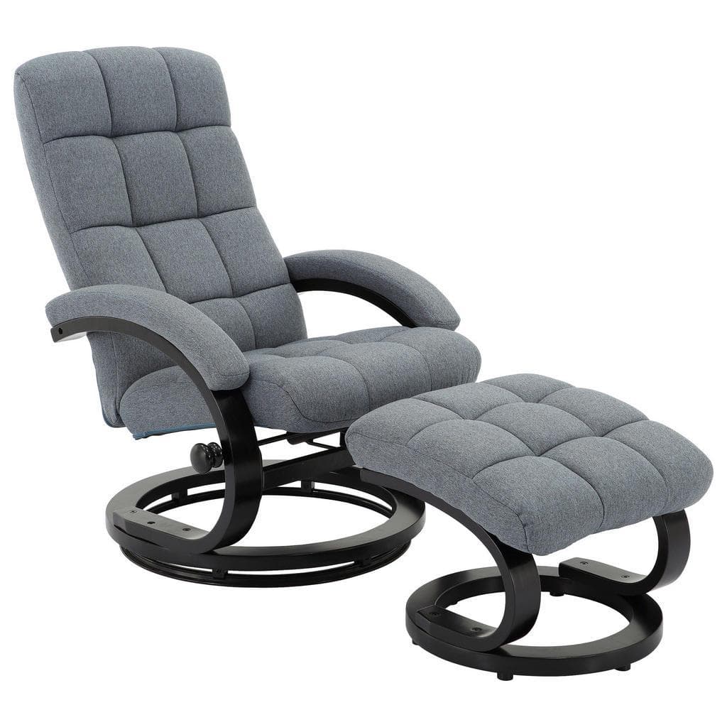 Mid.you Relaxsesselset Lesesessel Grau Schwarz Holz Metall Textil