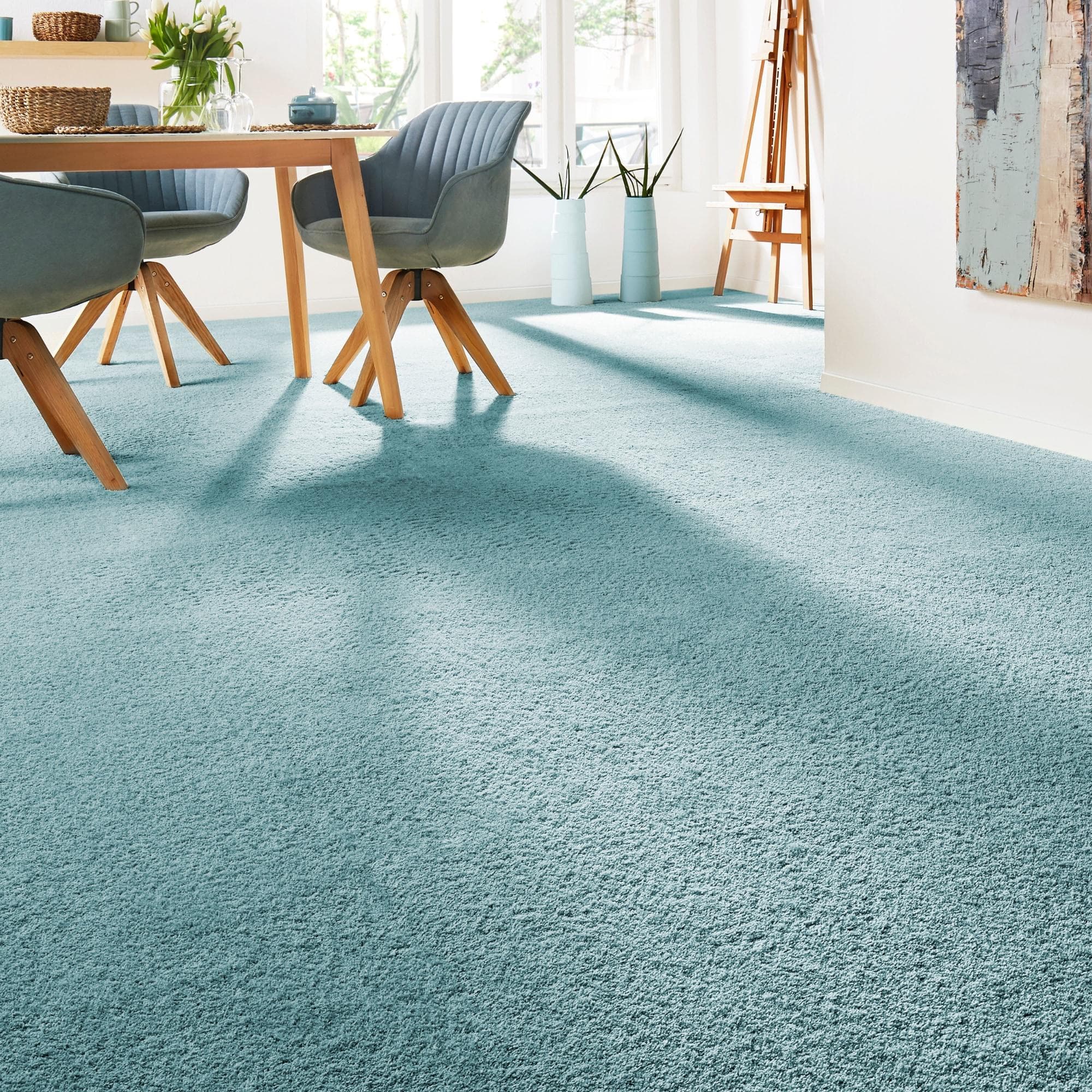 ANDIAMO Teppichboden Verona Velours Kunstfaser Türkis