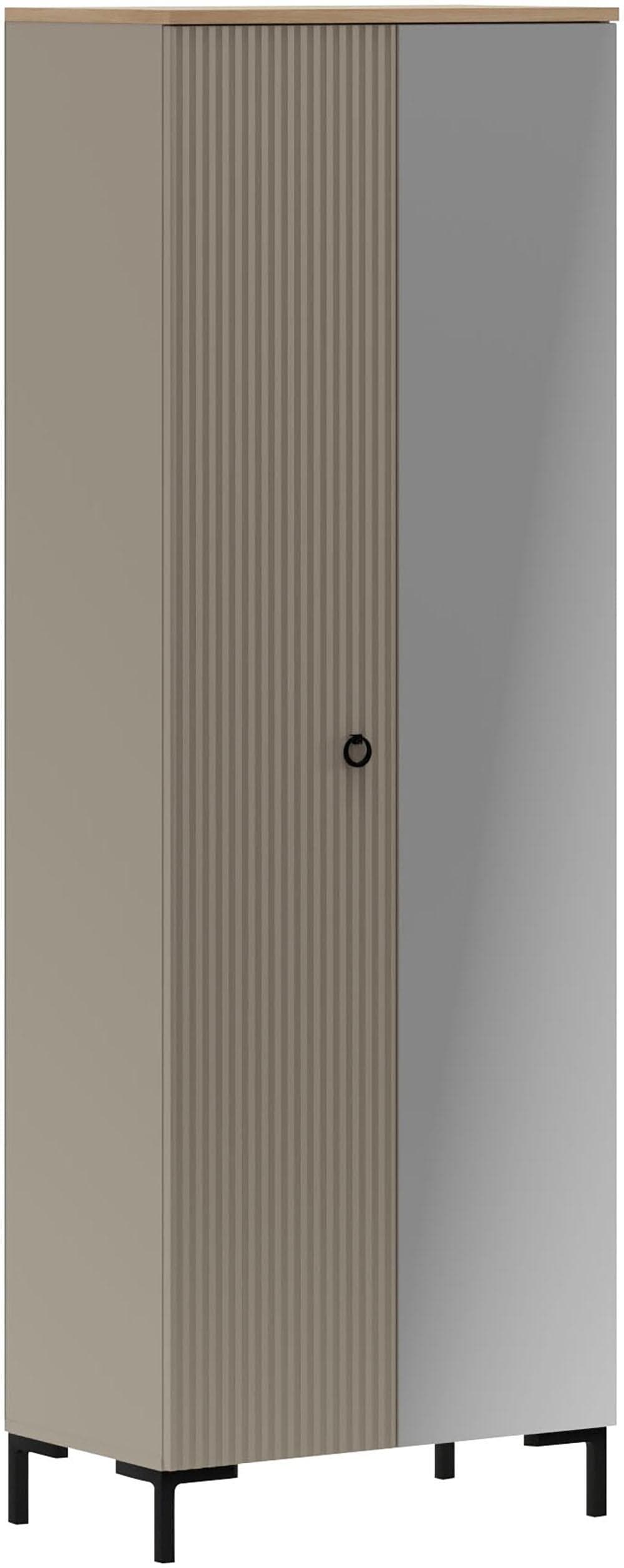 Home Affaire Garderobenschrank Luminara Beige Eiche Spiegeltür