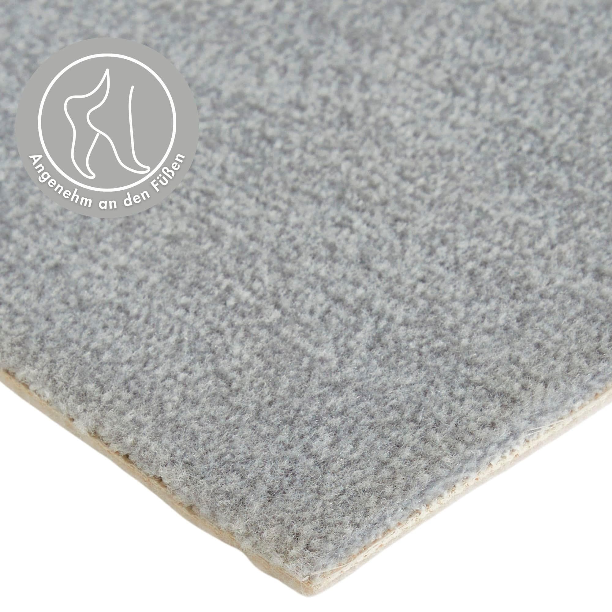 Velours Teppichboden in grau, meliert, Kunstfaser