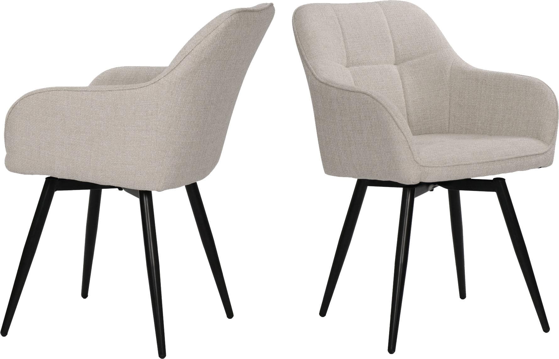 Drehstuhl SIT beige 2er Set mit Armlehnen