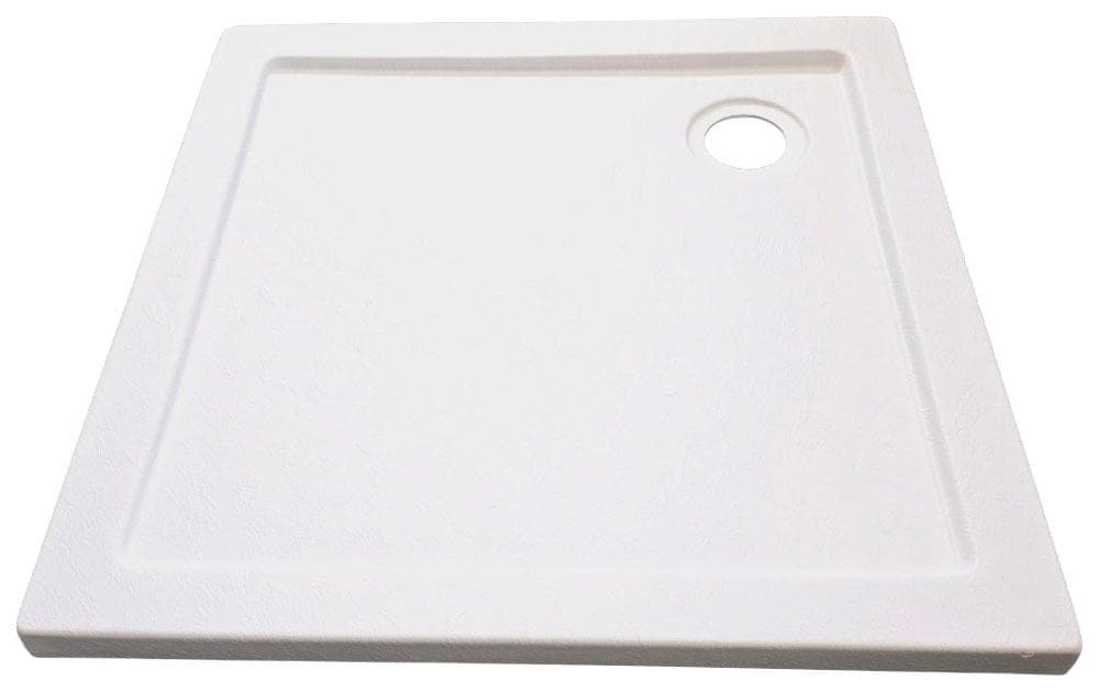 Eckduschwanne SANOTECHNIK weiß 80x80x4cm Steineffekt