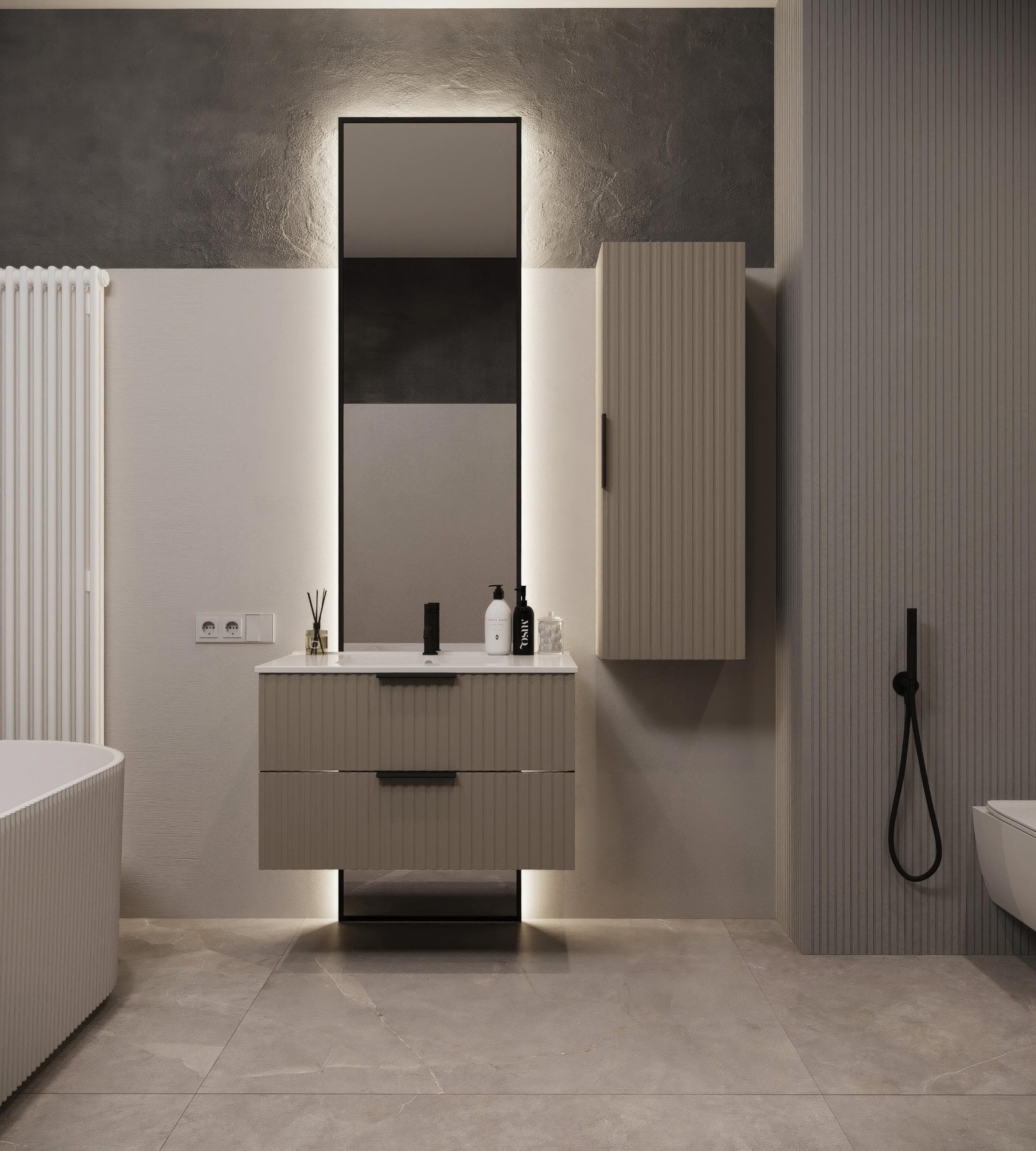 welltime Hängeschrank Tibu Beige Landhausstil